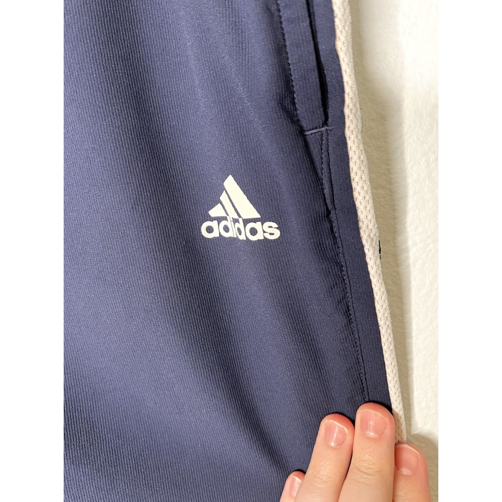 Adidas VINTAGE Adidas Pants Mens Large Blue Full Zip Side Windbreaker Y2K 3 Stripes 90s Athleisure Retro Straight Pockets Zip Pocket Track Pants Size US 33 - 3 Thumbnail