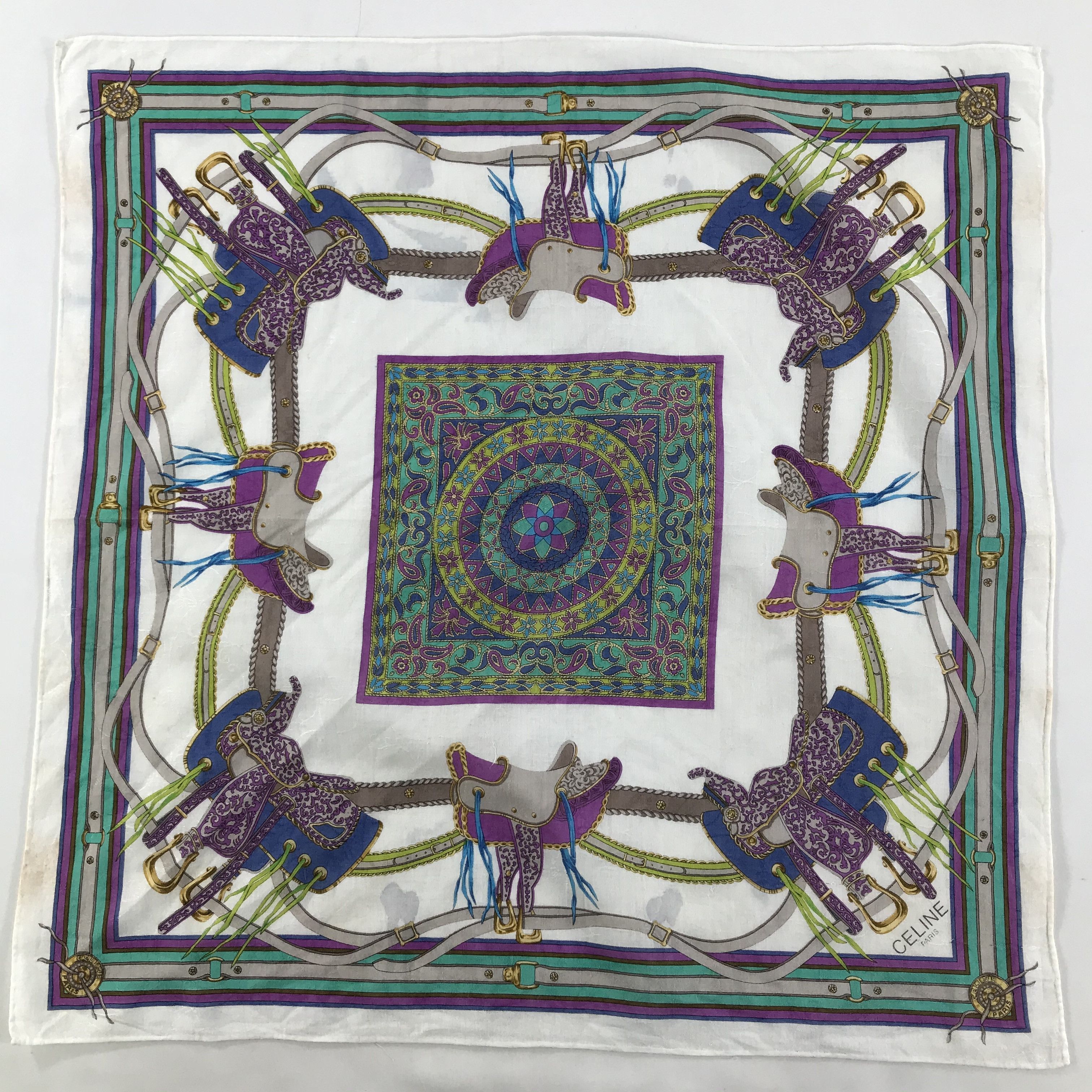 Celine × Vintage Celine Bandana / Handkerchief / Neckerchief - S1874 Size ONE SIZE - 1 Thumbnail
