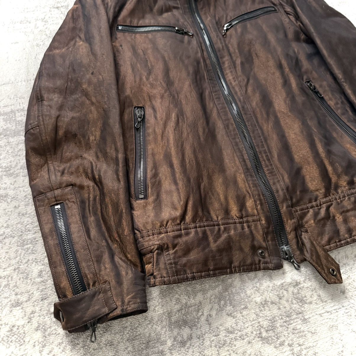 Shellac Shellac Metal Fabric Riri Zipper Distressed Riders Jacket Size US M / EU 48-50 / 2 - 3 Thumbnail