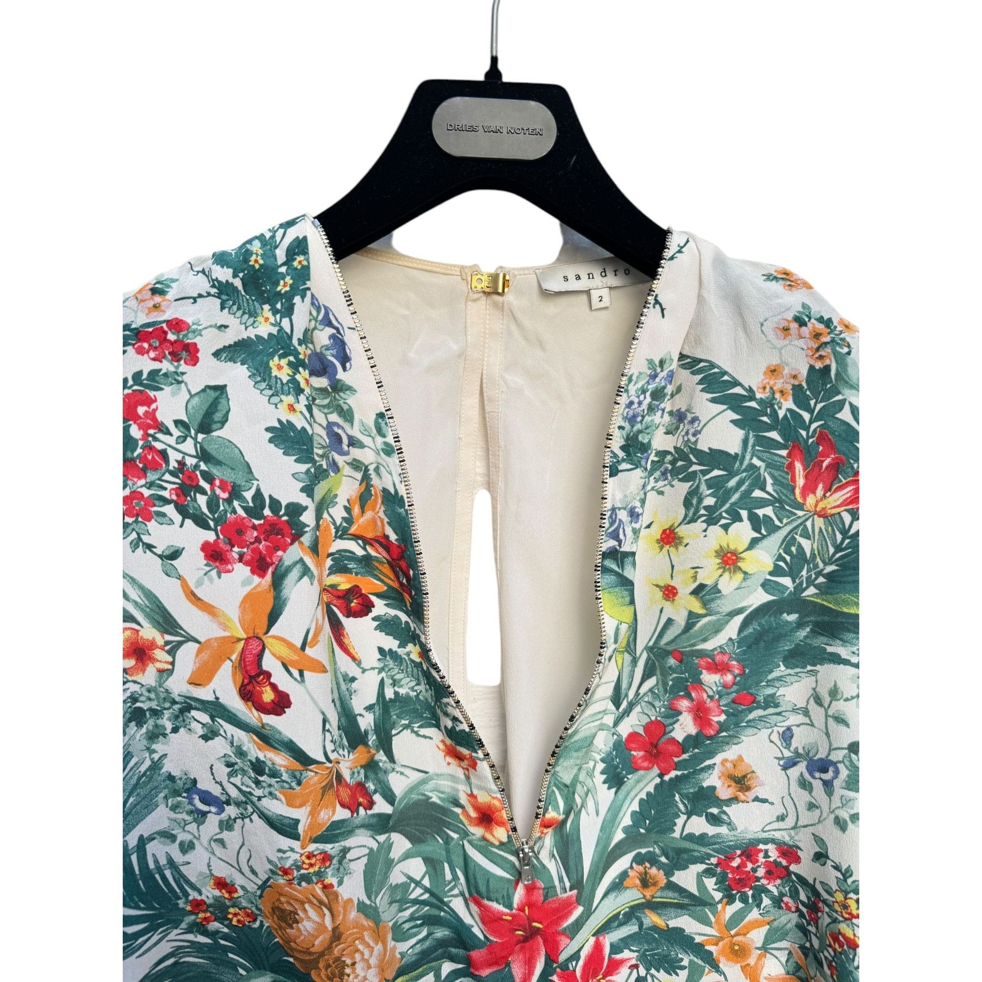 Sandro Silk Floral Blouse Size M / US 6-8 / IT 42-44 - 2 Thumbnail