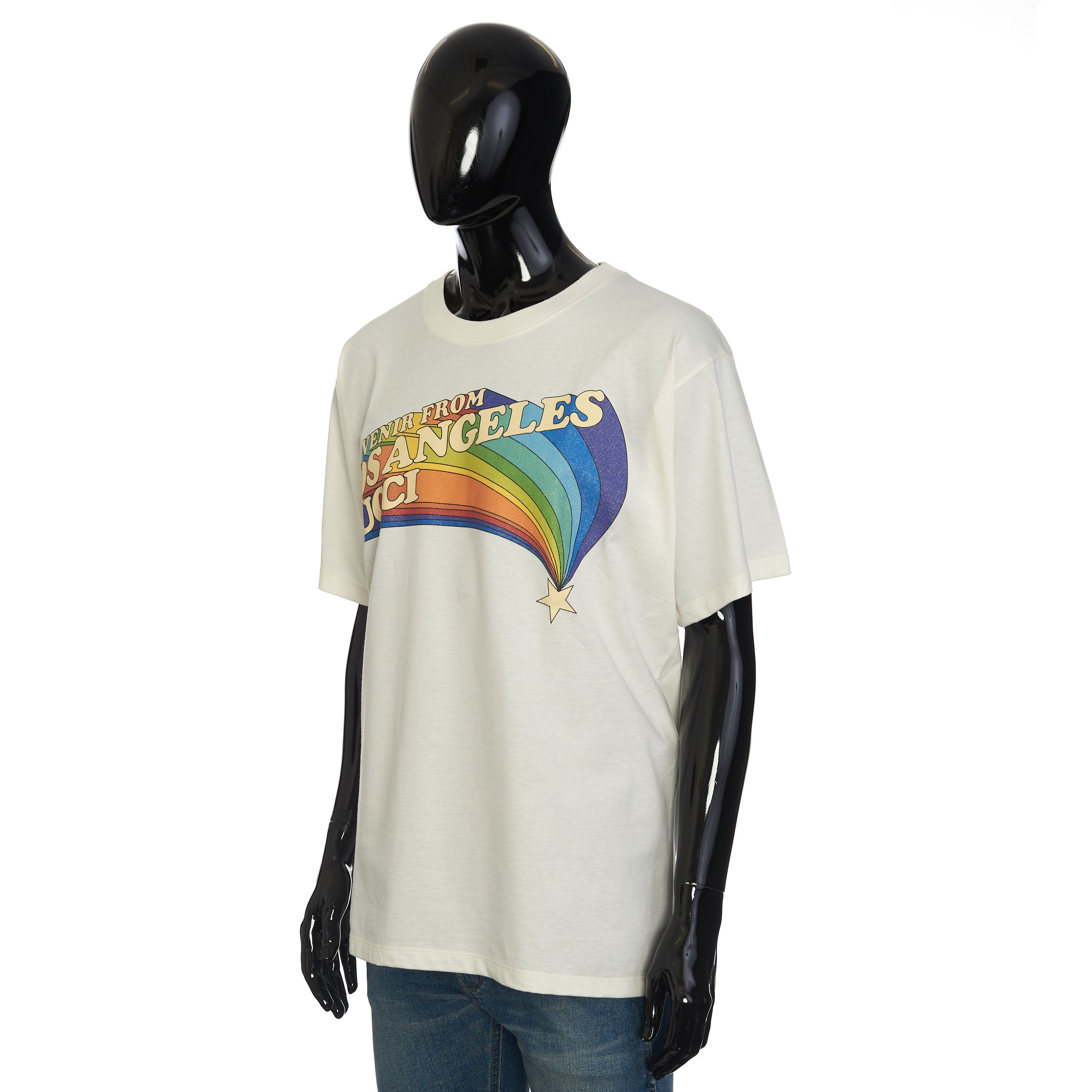Gucci White Cotton Jersey T-shirt With Los Angeles Souvenir Print Size US L / EU 52-54 / 3 - 2 Thumbnail