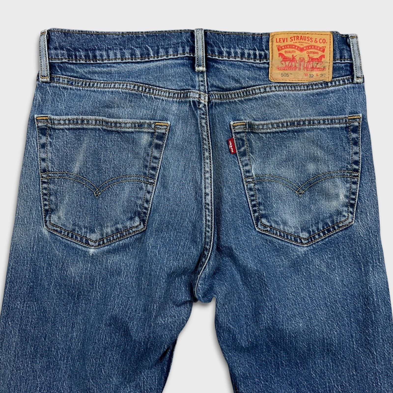 Levi's Levi's 505 Jeans Mens 32x32 Regular Fit Straight Leg Denim Size US 32 / EU 48 - 7 Thumbnail