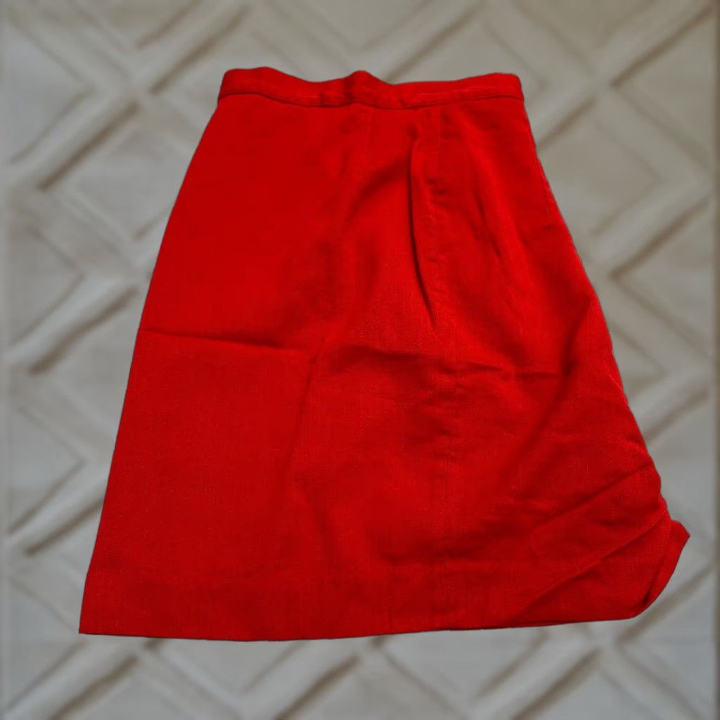 Vintage VINTAGE Alberto Makali Wool A-Line Midi Skirt Women 10 Red Lined Office 24x20.5 90s Womens Skirt Size 32" / US 10 / IT 46 - 1 Thumbnail