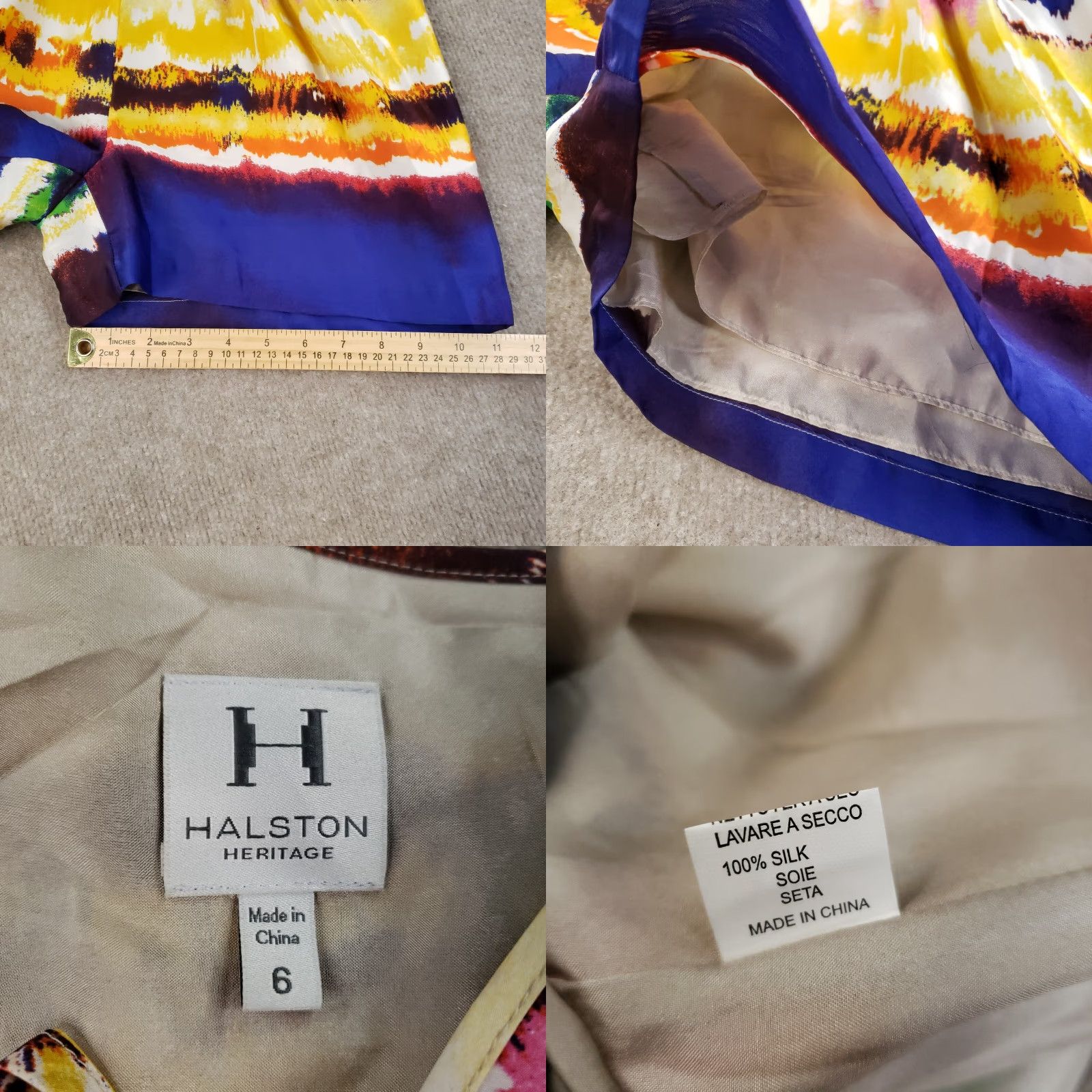 Halston Halston Heritage Romper Womens Blue Silk Tie Dye Short Sleeve Boho Festival Party Size 6 Size 28" / US 6 / IT 42 - 8 Thumbnail