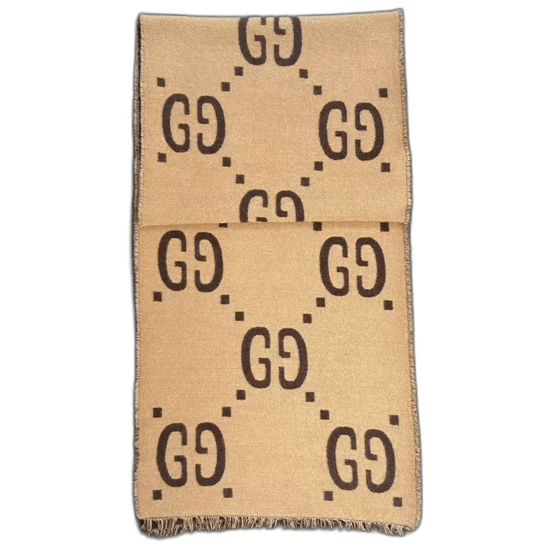 Gucci Caramel Double G Pattern Scarf