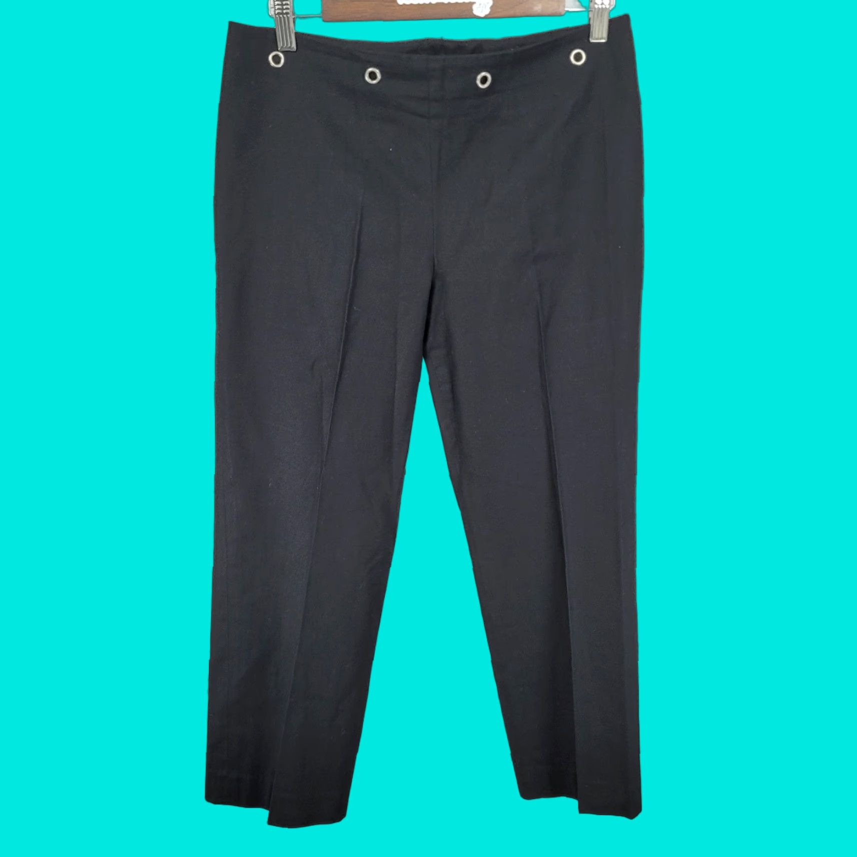 J.McLaughlin J. McLaughlin Black Cotton Cropped Pants Women Size 8 (30x25) Mid Rise Stretch Size 30" / US 8 / IT 44 - 1 Thumbnail