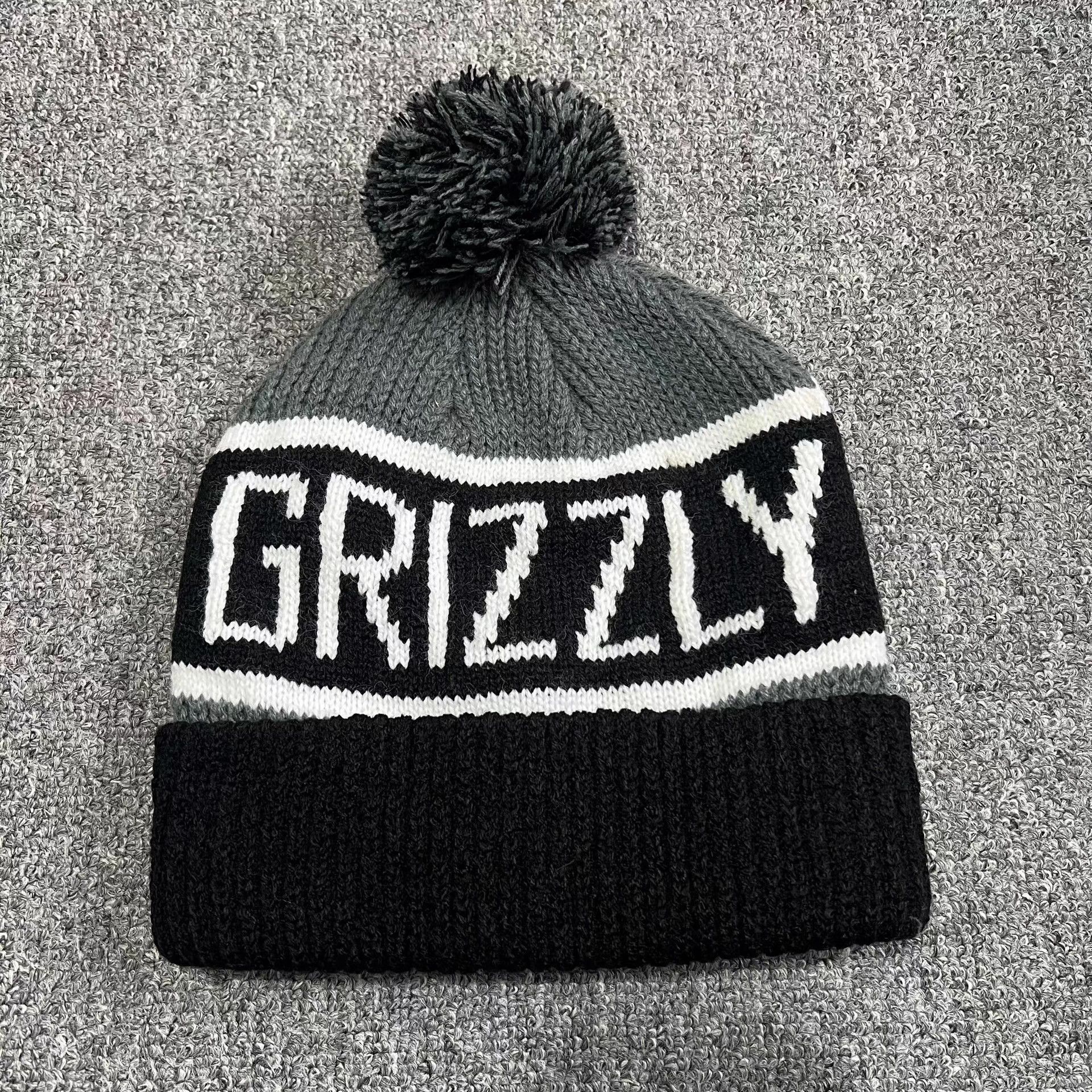 Grizzly Griptape Grizzly Griptape bear embroidered knit pom beanie Q7 Size ONE SIZE - 5 Thumbnail