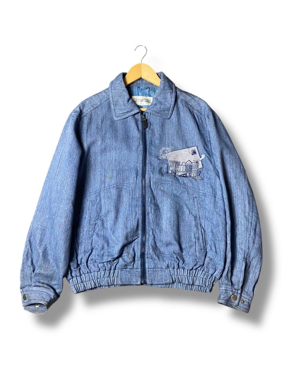 Japanese Brand × Vintage Green Club Brand Denim Jeans Down Jacket (128) Size US S / EU 44-46 / 1 - 1 Thumbnail