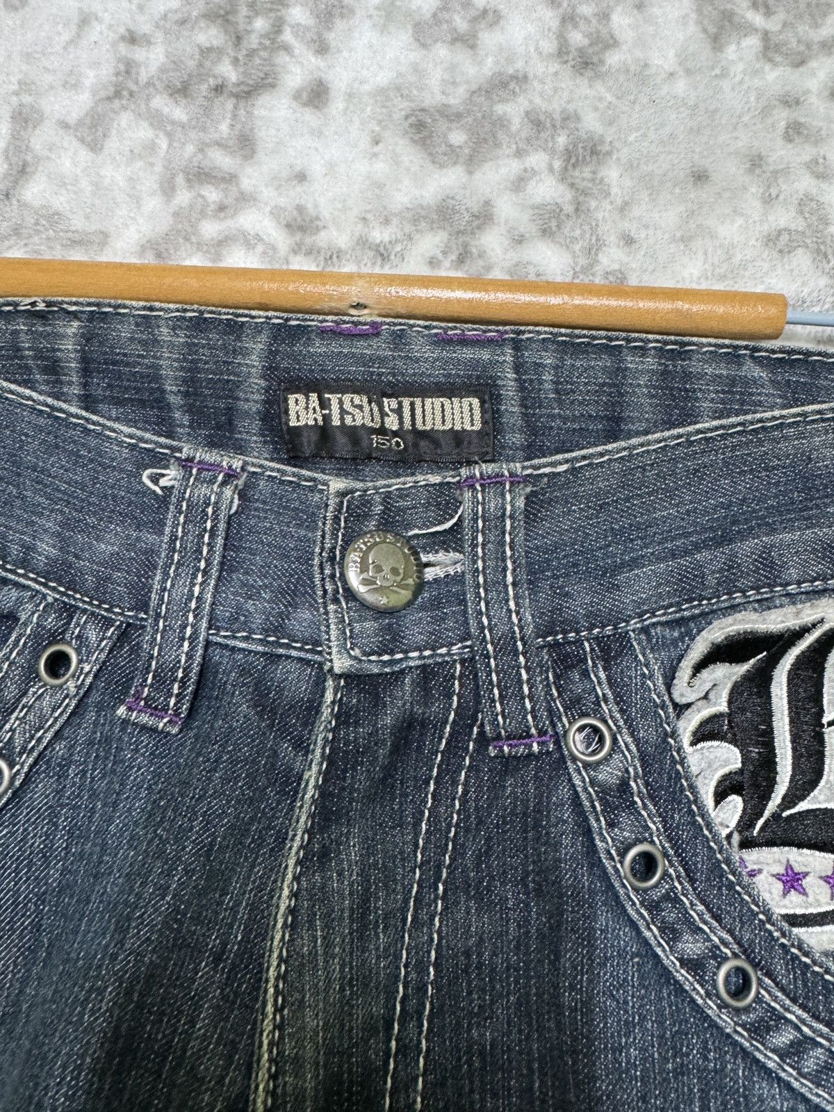 Hysteric Glamour Ba-tsu Studio Union Jack Pocket Distressed Straight Denim Size US 29 - 8 Thumbnail