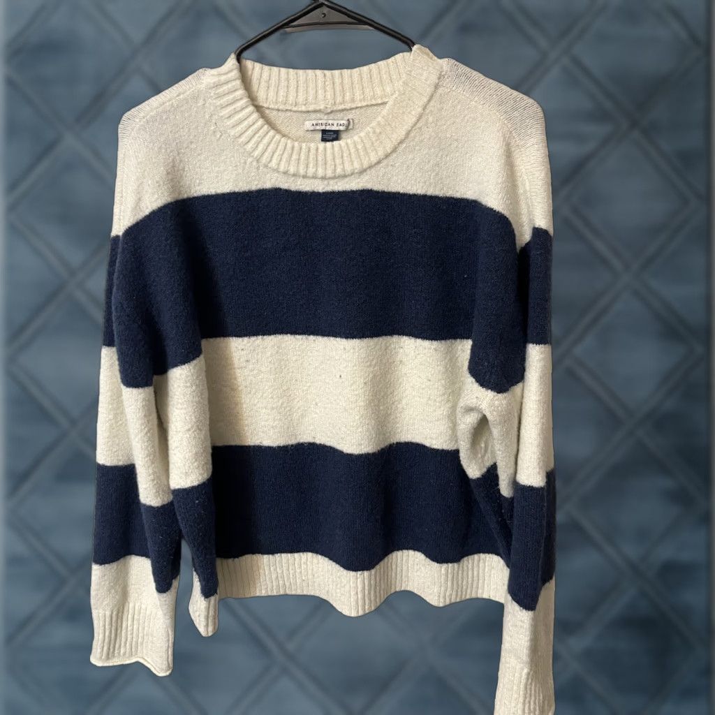 American Eagle Outfitters VINTAGE American Eagle Crew Neck Sweater Women’s Large Blue Pullover Acrylic Blend Casual Womens Size L / US 10 / IT 46 - 1 Thumbnail
