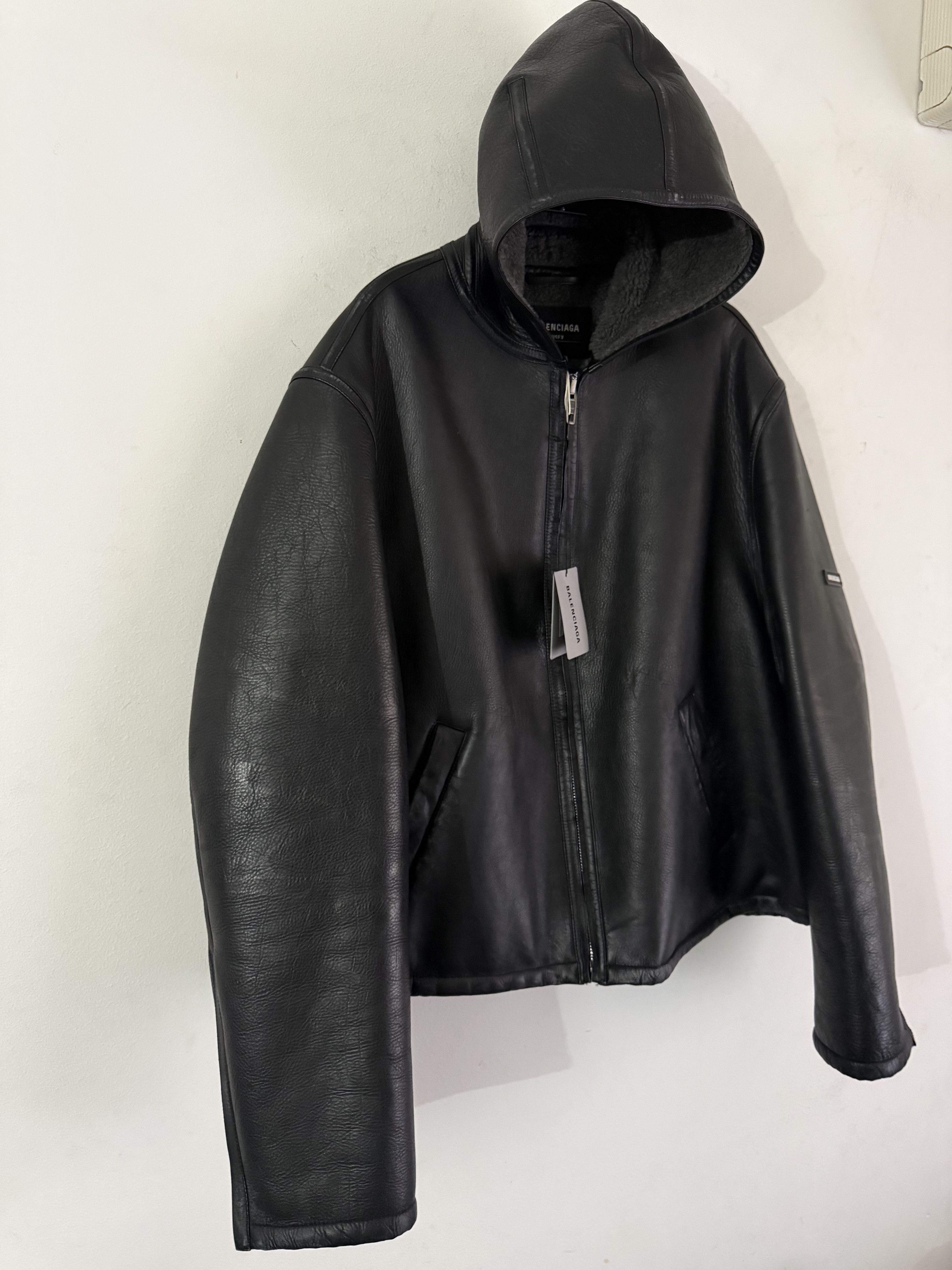 Balenciaga Hooded Shearling Jacket Leather Size US M / EU 48-50 / 2 - 7 Thumbnail