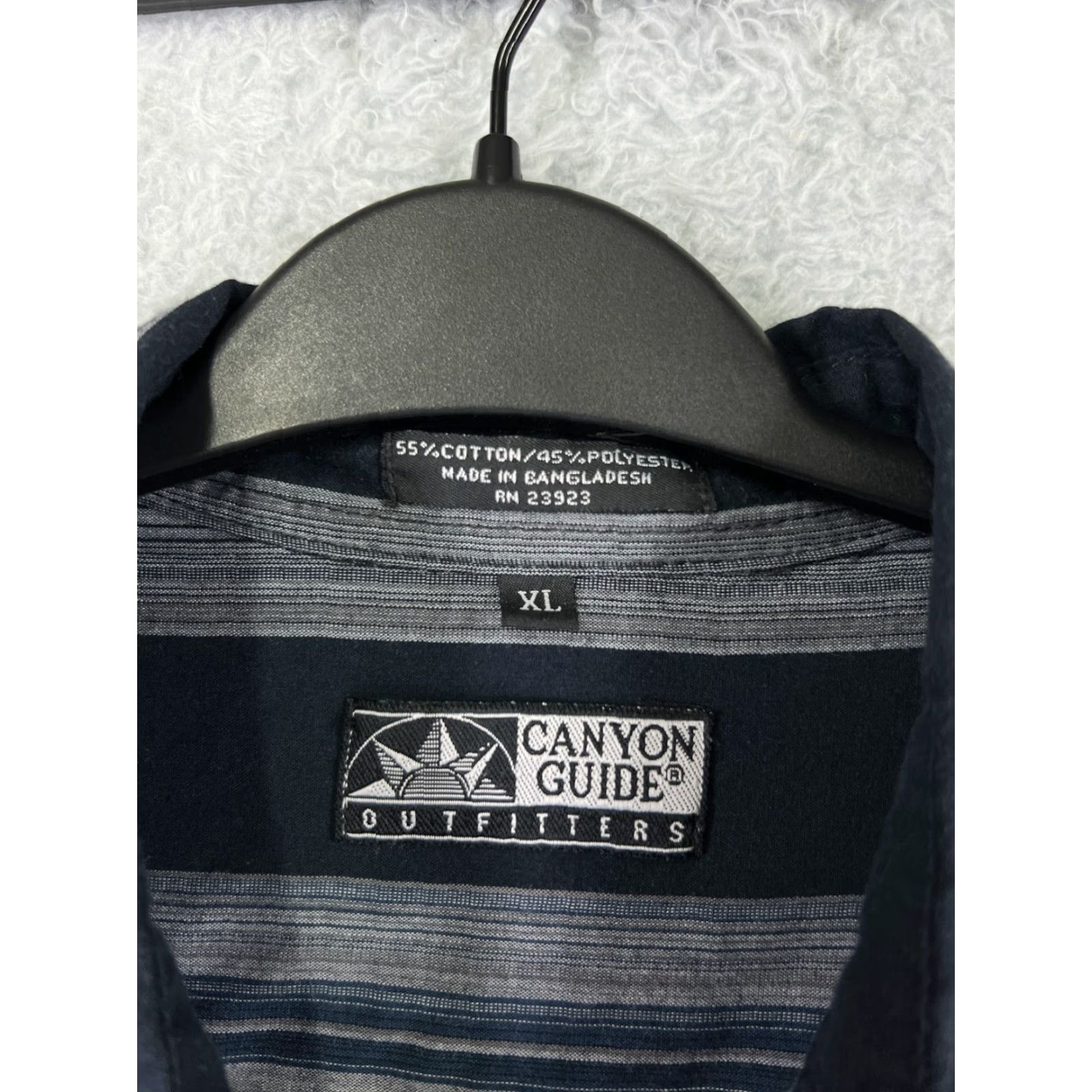 Vintage Canyon Guide Shirt Mens XL Blue Stripe Western Pearl Snap Pockets Shirt Mens XL Blue Stripe Western Canyon Guide Size US XL / EU 56 / 4 - 3 Thumbnail
