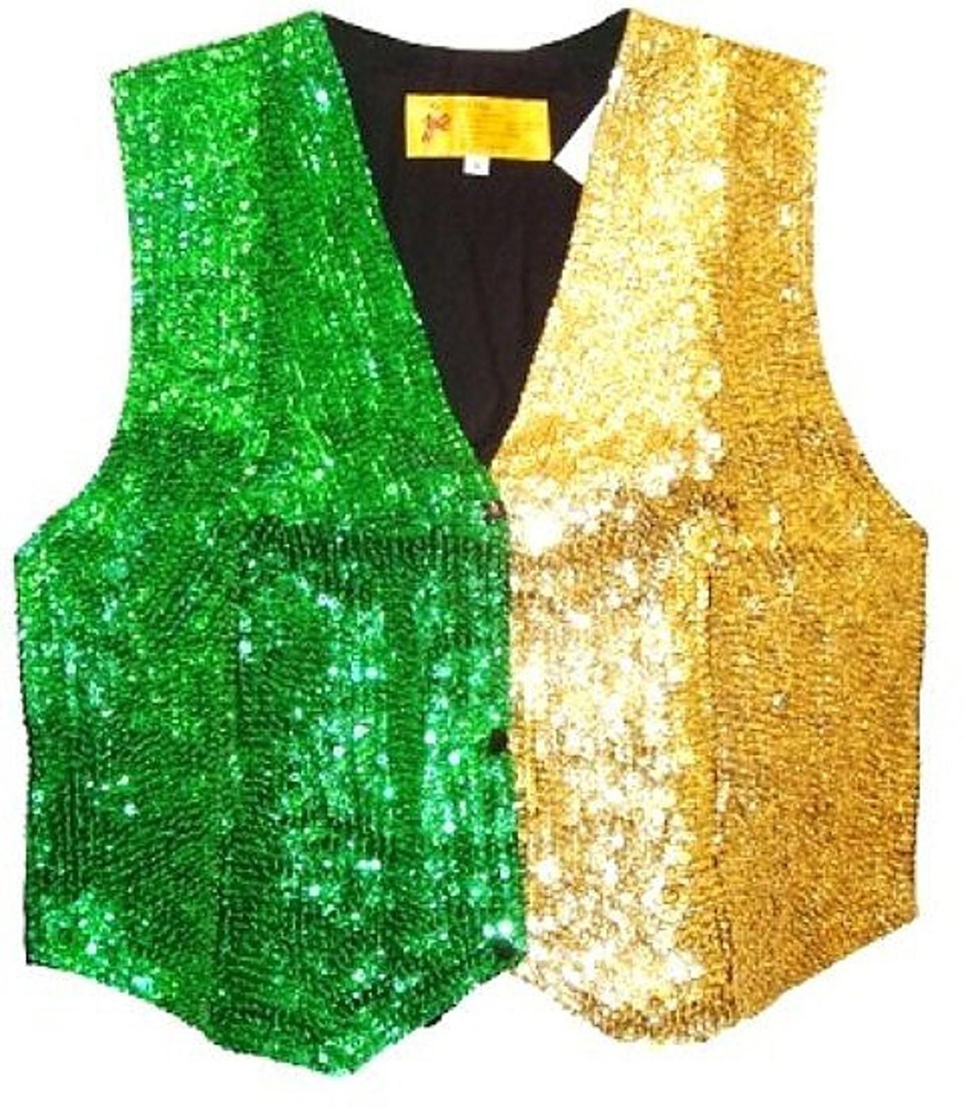 Designer Sequin Vest Emerald GREEN & GOLD Size ONE SIZE - 1 Preview