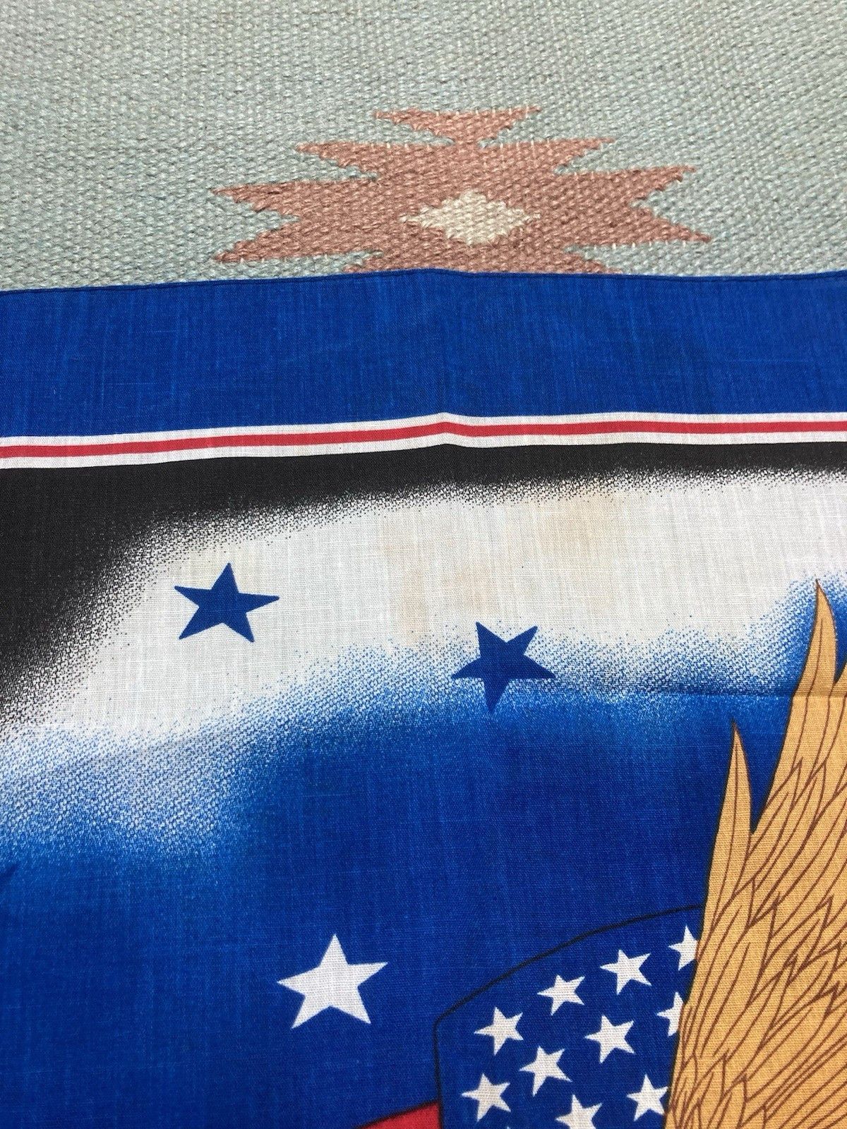 Vintage Vtg 80s bandana handkerchief eagle USA flag Harley Davidson Size ONE SIZE - 6 Thumbnail