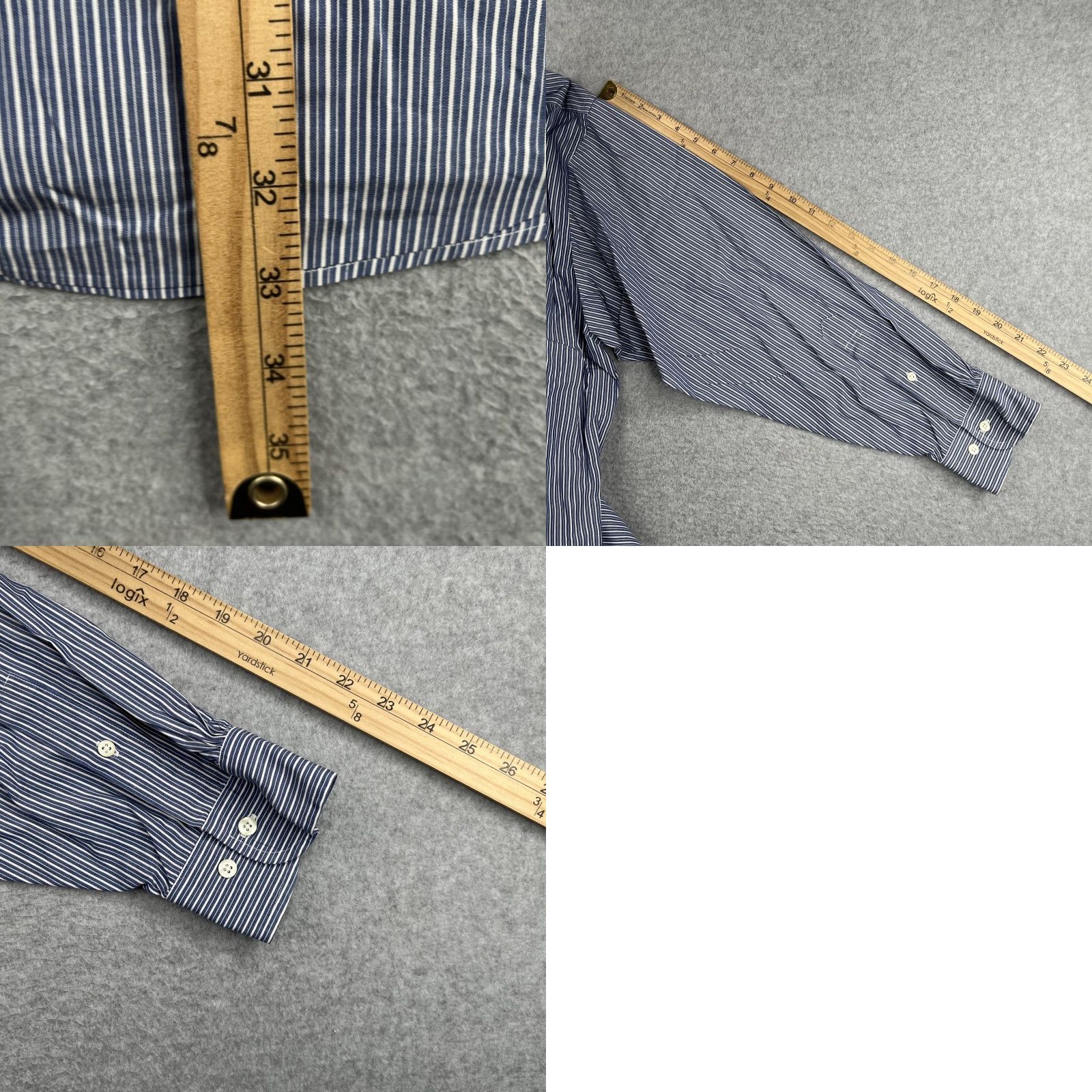 Brooks Brothers Brooks Brothers Dress Shirt 17 Blue Striped Cotton Button-Down Long Sleeve Non-Iron Classic, Regular Fit, Button Up Shirt, Men Size US XL / EU 56 / 4 - 8 Thumbnail
