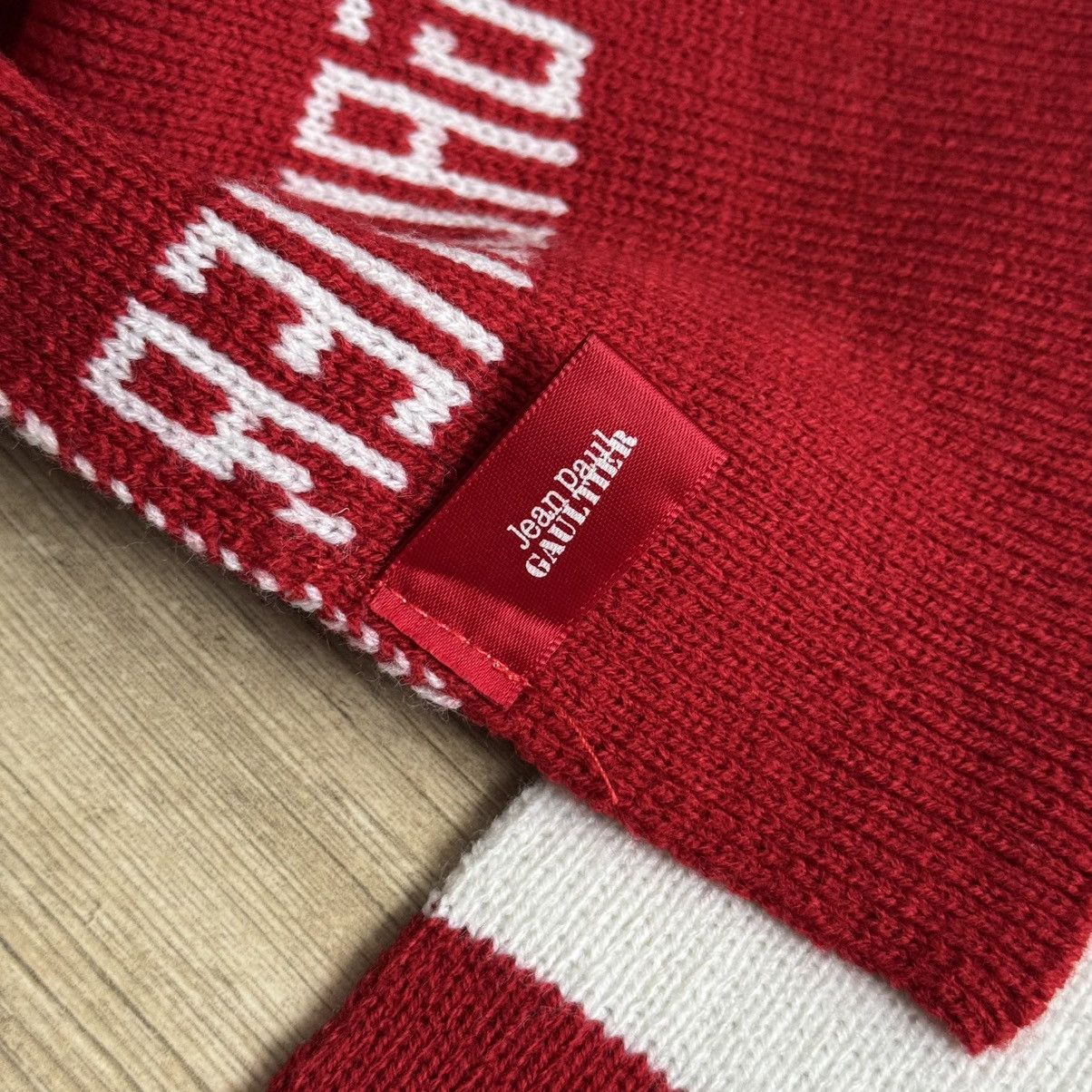 Jean Paul Gaultier Jean Paul Gaultier “I Love Gaultier” Red White Stripe Scarf Size ONE SIZE - 5 Thumbnail