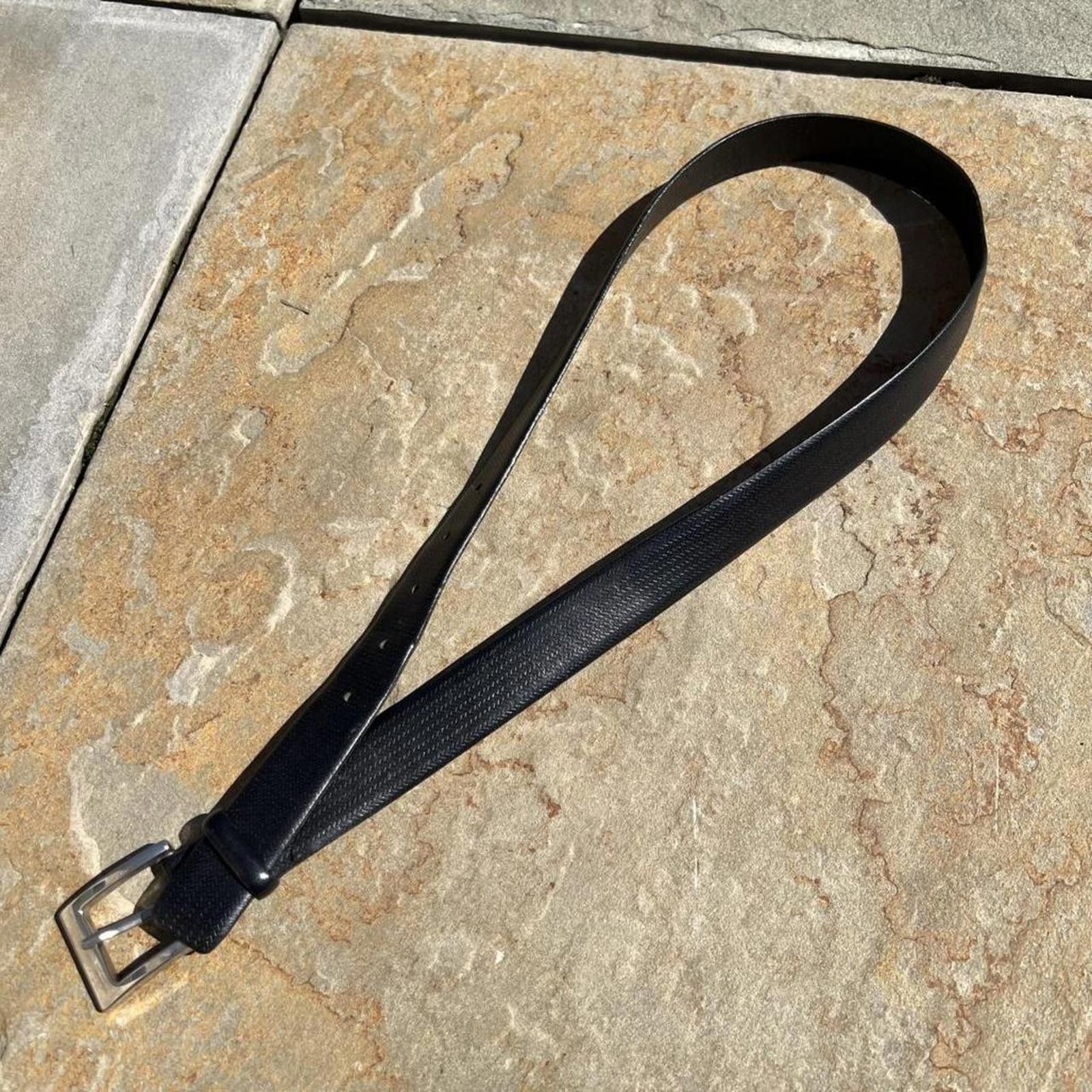 Vintage 90s Black Genuine Leather Italian Leather Express Free Size Belt Medium 1990s Western Leather Belt Original 90s Fashion Vintage  main image 3
