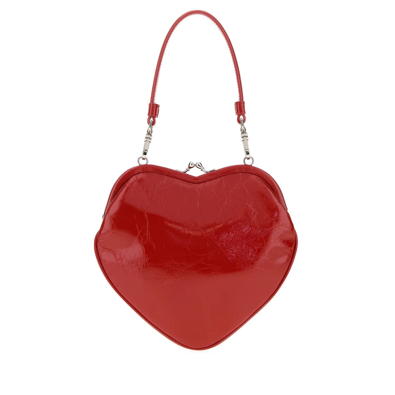 Vivienne Westwood VIVIENNE WESTWOOD Red Leather Belle Heart Frame Handbag New Size ONE SIZE - 3 Thumbnail