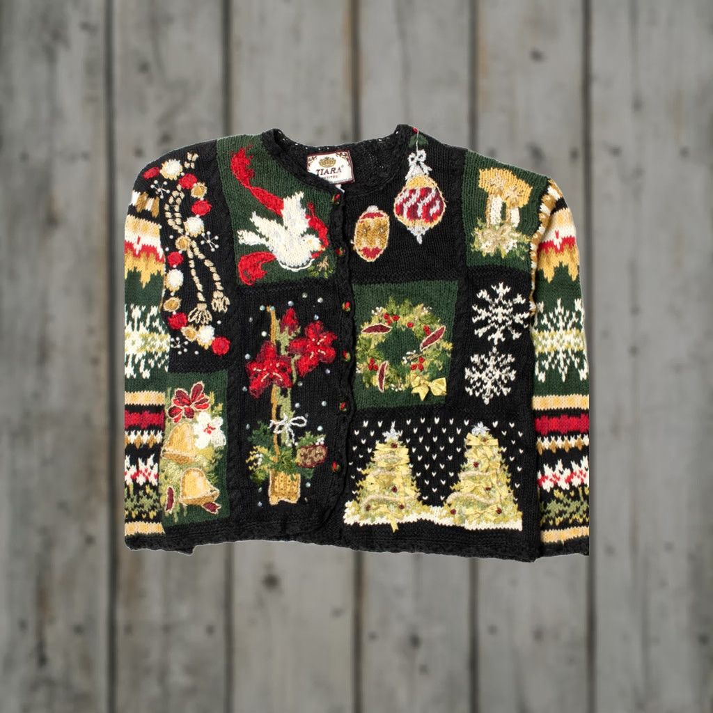 Vintage VINTAGE Ugly Christmas Sweater Shirt Medium Tiara Petites Ragstock 61739 Ramie Cotton Men’s/Women’s? Size M / US 6-8 / IT 42-44 - 1 Thumbnail