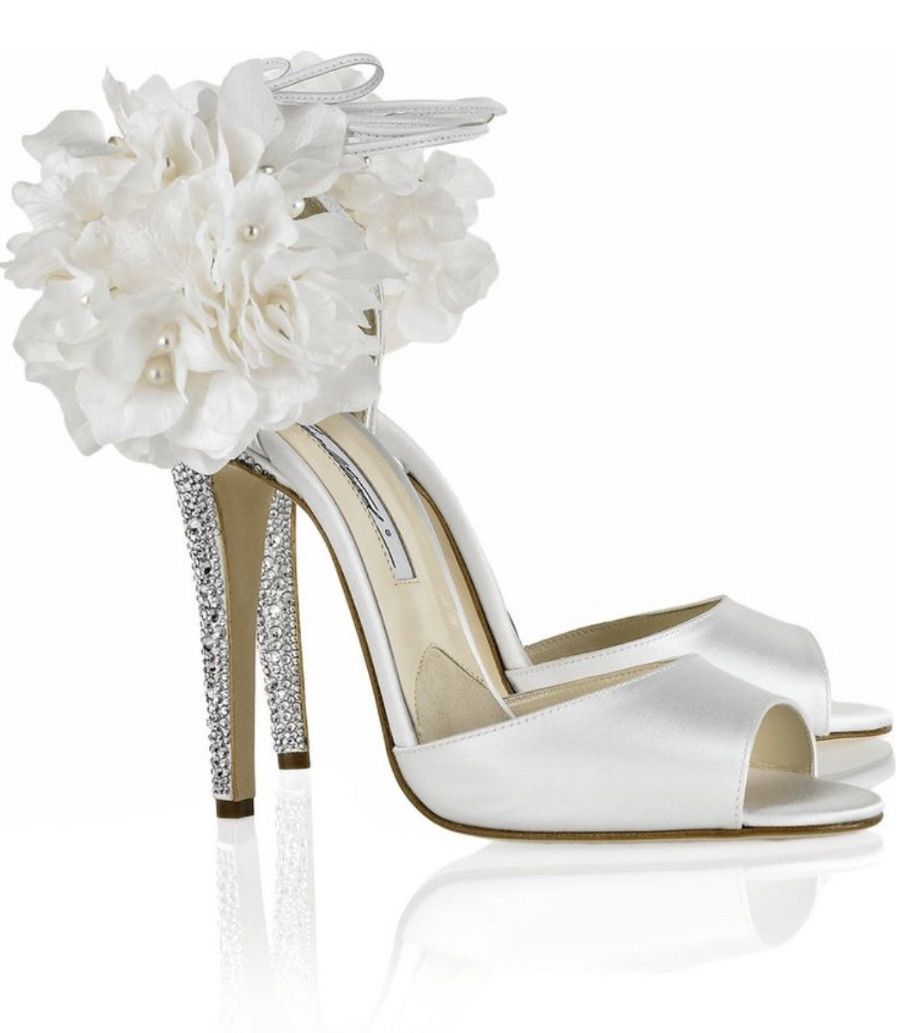 Brian Atwood Brian Atwood Corsage Crystal Heels Wedding Bridal Shoes Size US 8.5 / IT 38.5 - 1 Thumbnail