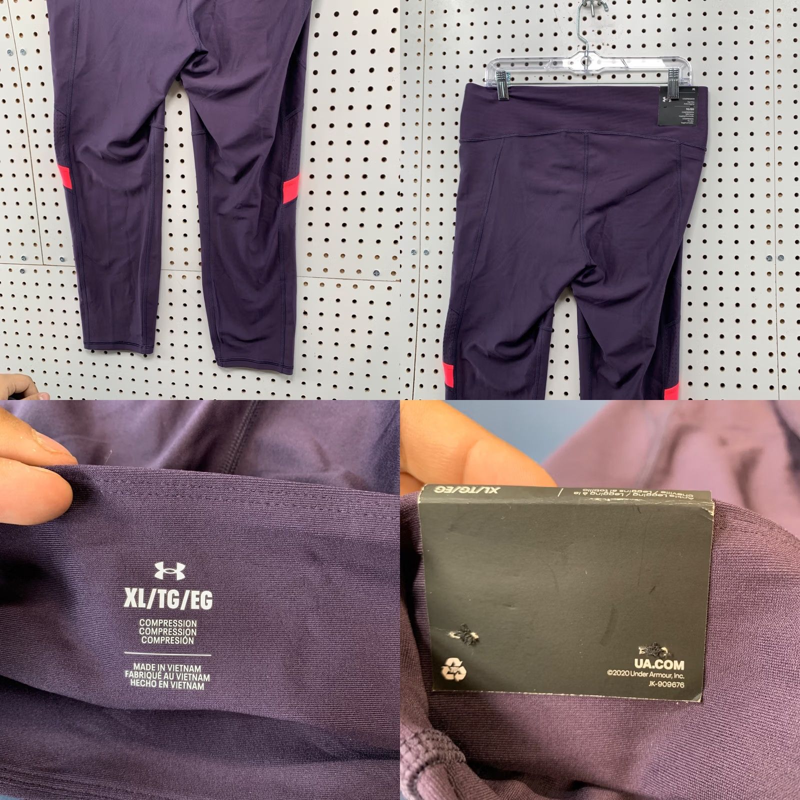 Under Armour Under Armour Compression Leggings Womens XL Purple High Rise 32x23 Workout Activewear Shaping, Leggings, Athleti c Size 40" / US 18 - 9 Thumbnail