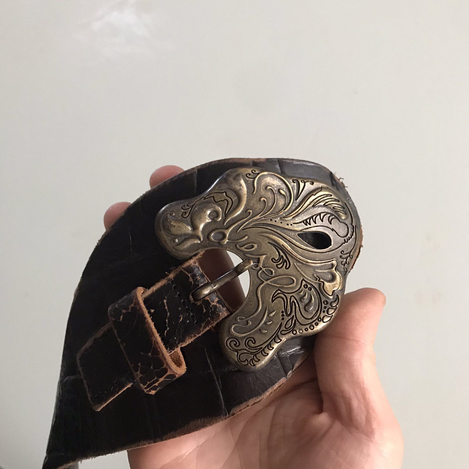 Diesel Vintage Y2K Diesel Leather Snake Belt 90s Size ONE SIZE - 2 Thumbnail