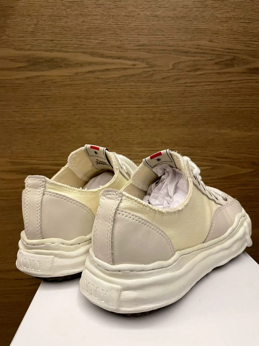 Maison MIHARA YASUHIRO MIHARA YASUHIRO Melted Beige Canvas Leather Panel 41 Sneaker Size US 8 / EU 41 - 6 Thumbnail