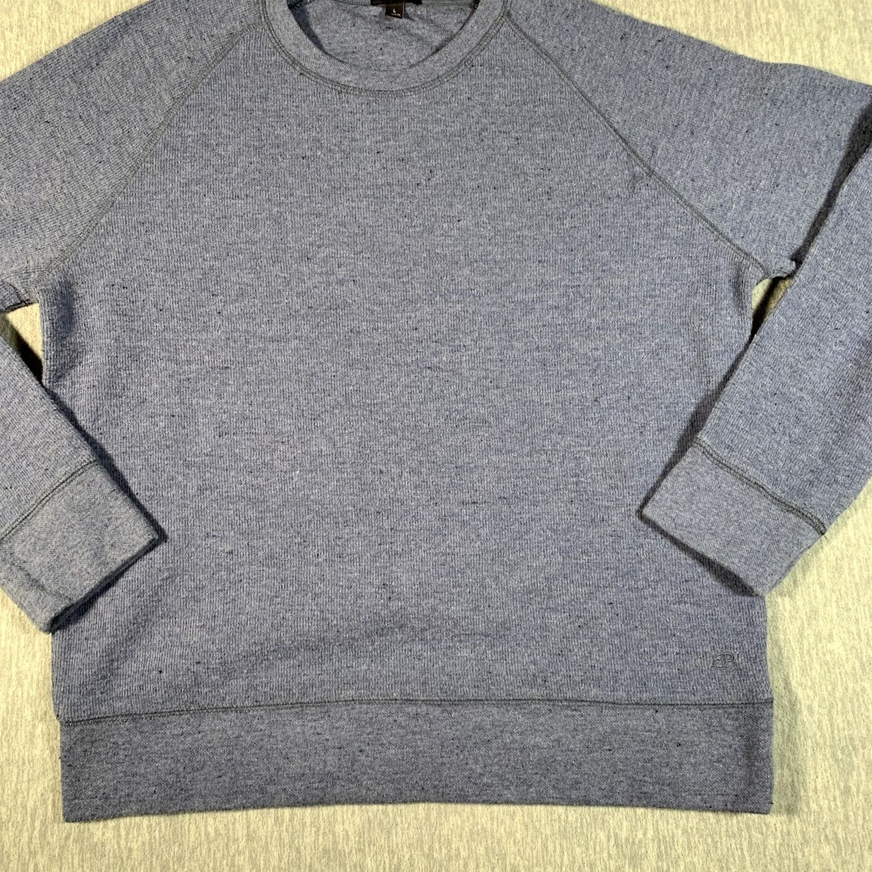 Banana Republic Banana Republic Sweatshirt Men L Blue Heather Raglan Crew Neck Thermal Knit Pullover Regular Cotton Polyester Raglan Sleeves Size US L / EU 52-54 / 3 - 3 Thumbnail