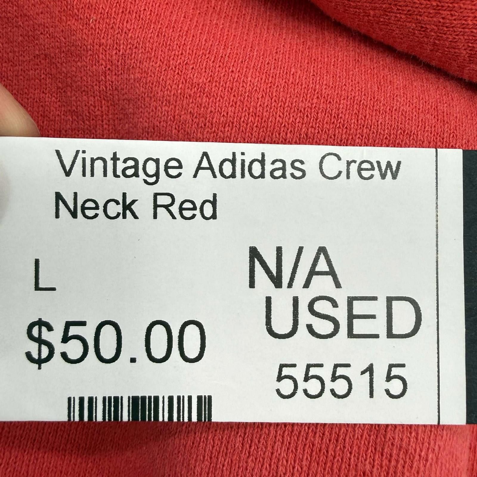 Adidas Vintage Adidas Crew Neck Red L Size US L / EU 52-54 / 3 - 9 Thumbnail