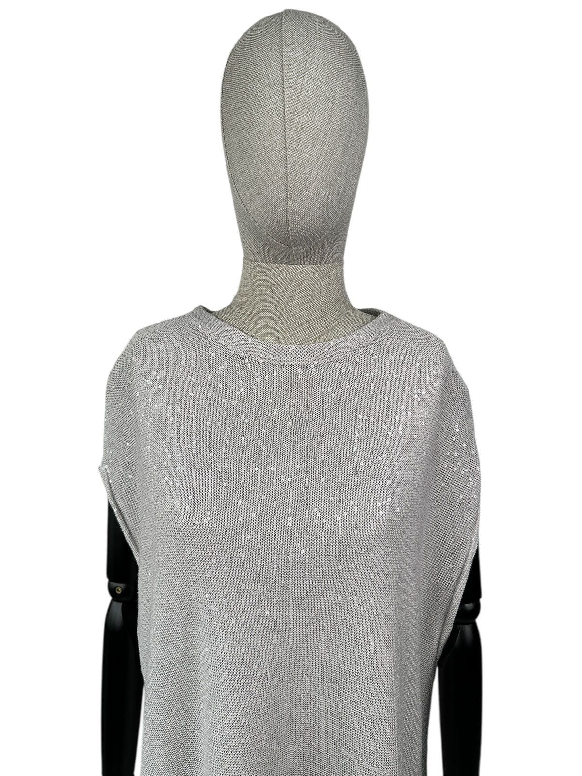 Brunello Cucinelli BRUNELLO CUCINELLI Linen Silk Sequins Sleeveless Sweater Size M / US 6-8 / IT 42-44 - 4 Thumbnail