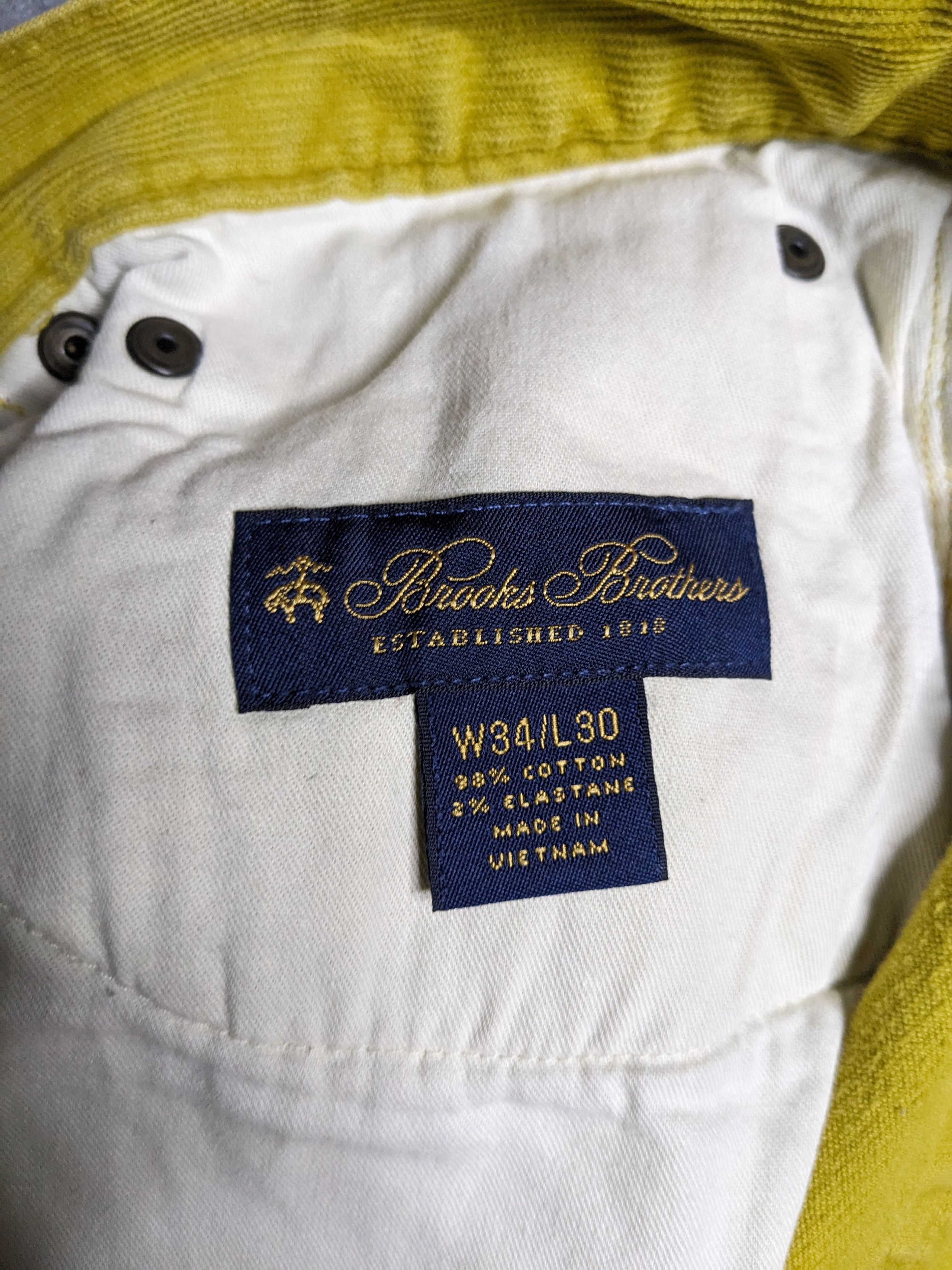 Brooks Brothers Brooks Brothers Mens Corduroy Pants 34x29 Mustard Straight Size US 34 / EU 50 - 11 Thumbnail