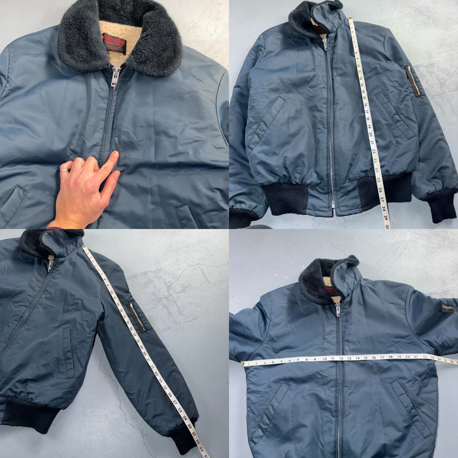 Vintage Vintage Wear-Guard Jacket Mens M Blue Bomber Faux Fur Collar Sherpa USA 80s Size US M / EU 48-50 / 2 - 8 Thumbnail