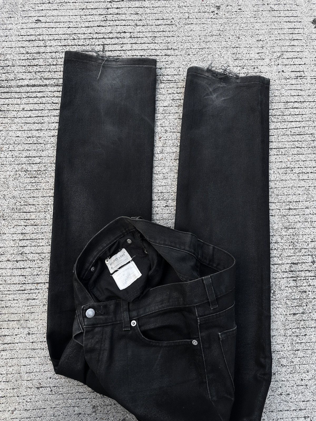 Helmut Lang Helmut Lang 1999 Coated Black Waxed Denim Classic Cut Size US 31 - 2 Thumbnail