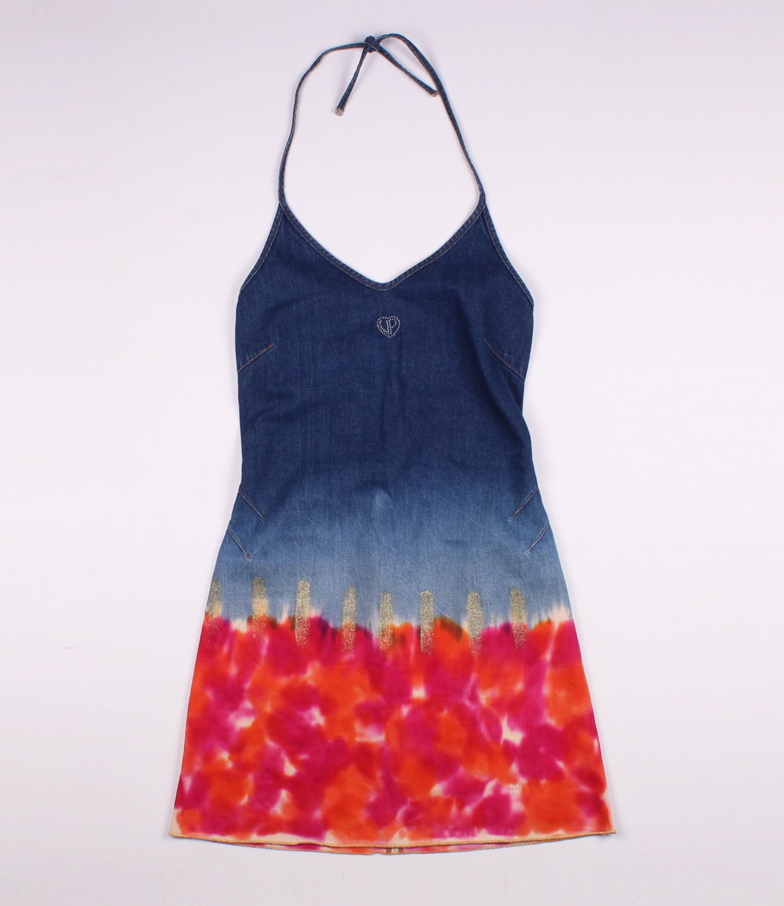 image of Vintage Voyage Passion Y2K Sexy Bondage Back Denim Dress, Women's (Size Medium)