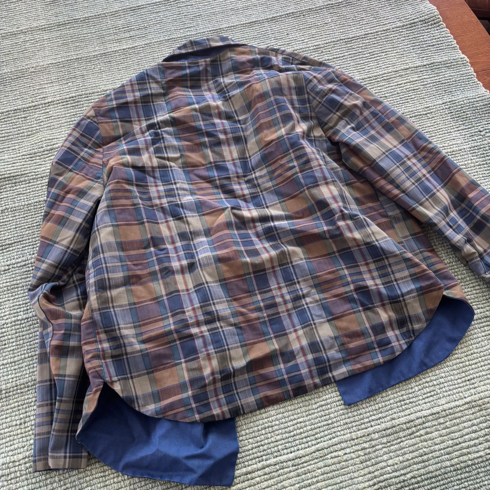 Other × Vintage Vintage 70s Plaid/Blue Reversible Blouse Shirt Jacket Sz M Size M / US 6-8 / IT 42-44 - 6 Thumbnail