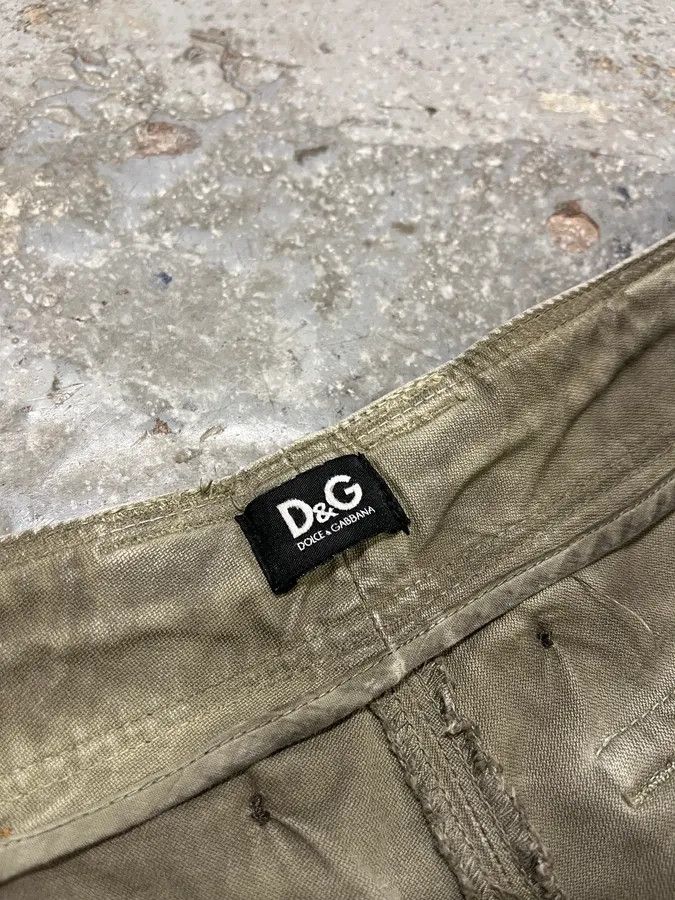 Dolce & Gabbana × Vintage 2000s Dolce & Gabbana Olive Eroded Cargo Pants Size US 32 / EU 48 - 13 Thumbnail