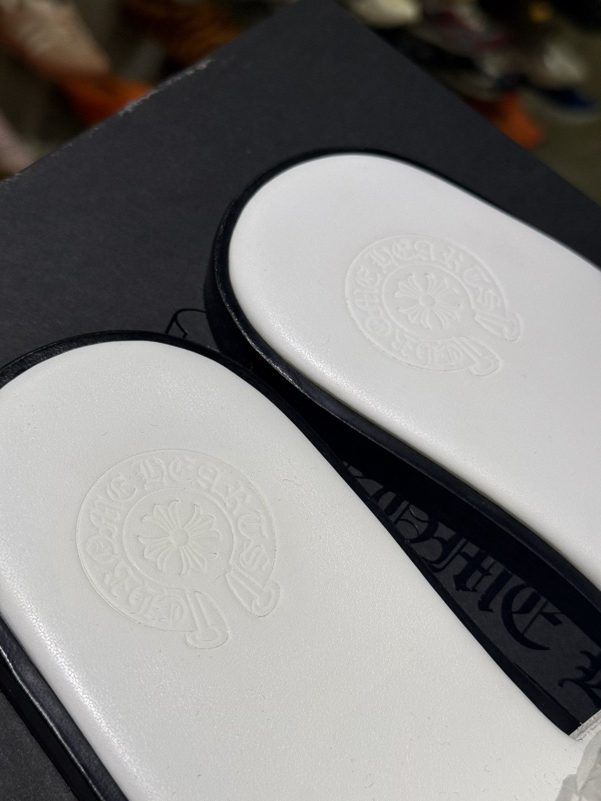 Chrome Hearts Chrome Hearts Leather Slides White Size US 9 / EU 42 - 3 Thumbnail