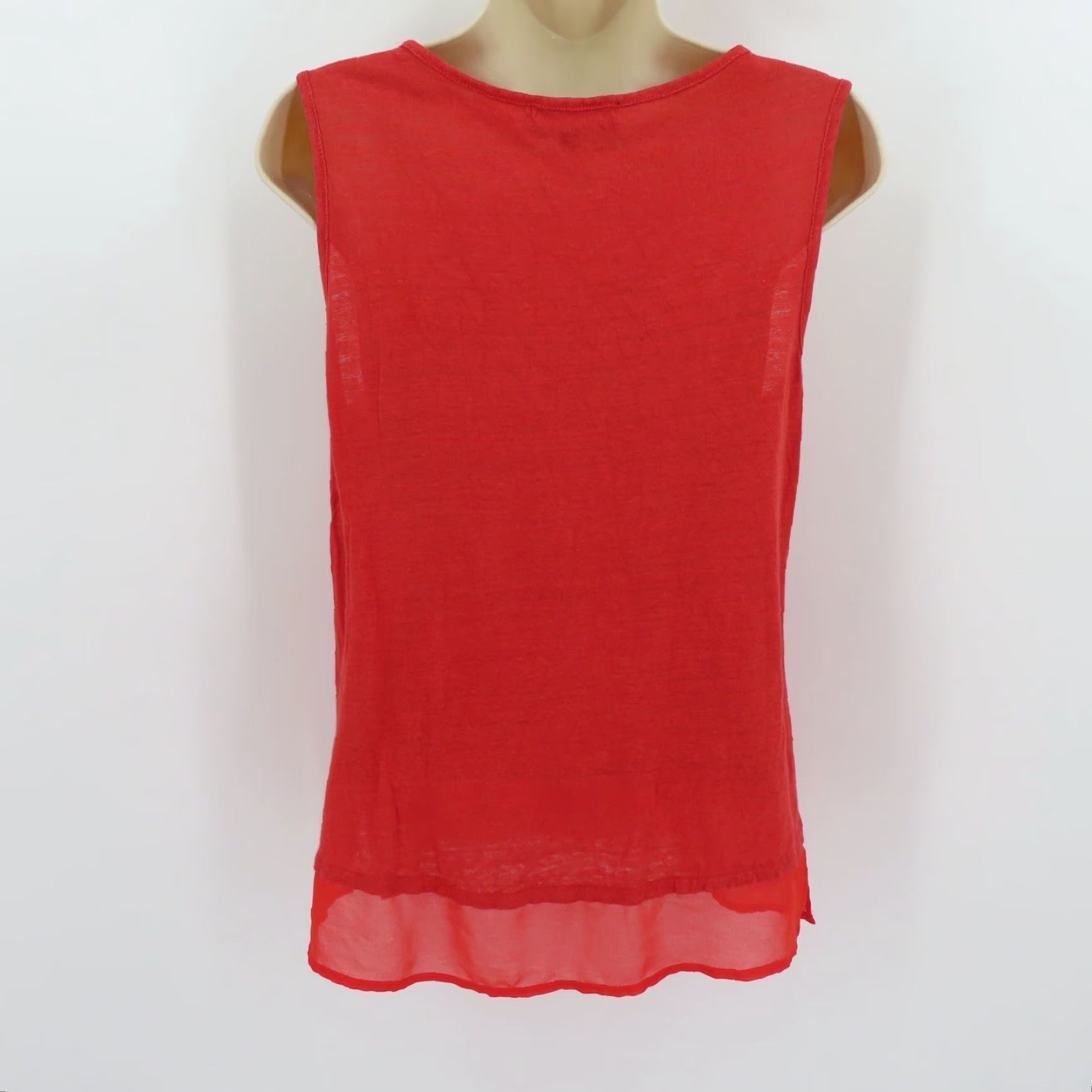 Sanctuary Sanctuary Shirt Women's Small Solid Red Linen Sleeveless Tank Top With Pocket Size S / US 4 / IT 40 - 6 Thumbnail