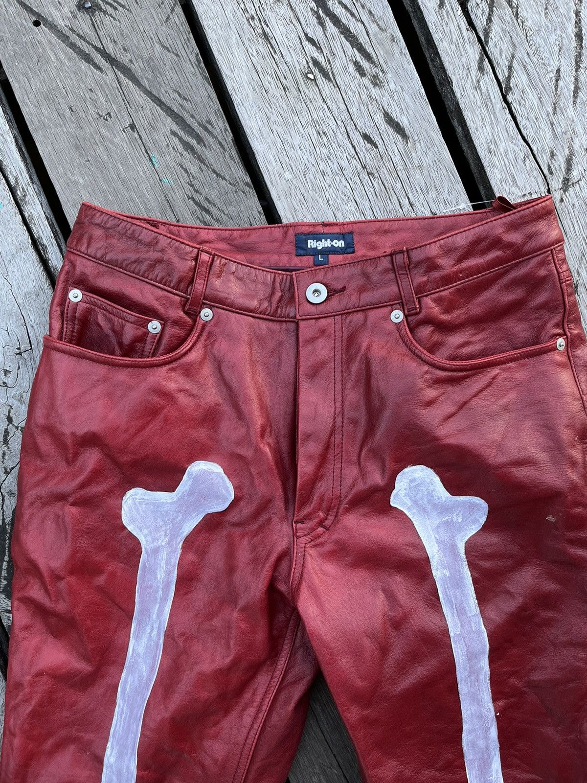 🔥kapital inspired skeleton leather pant🔥