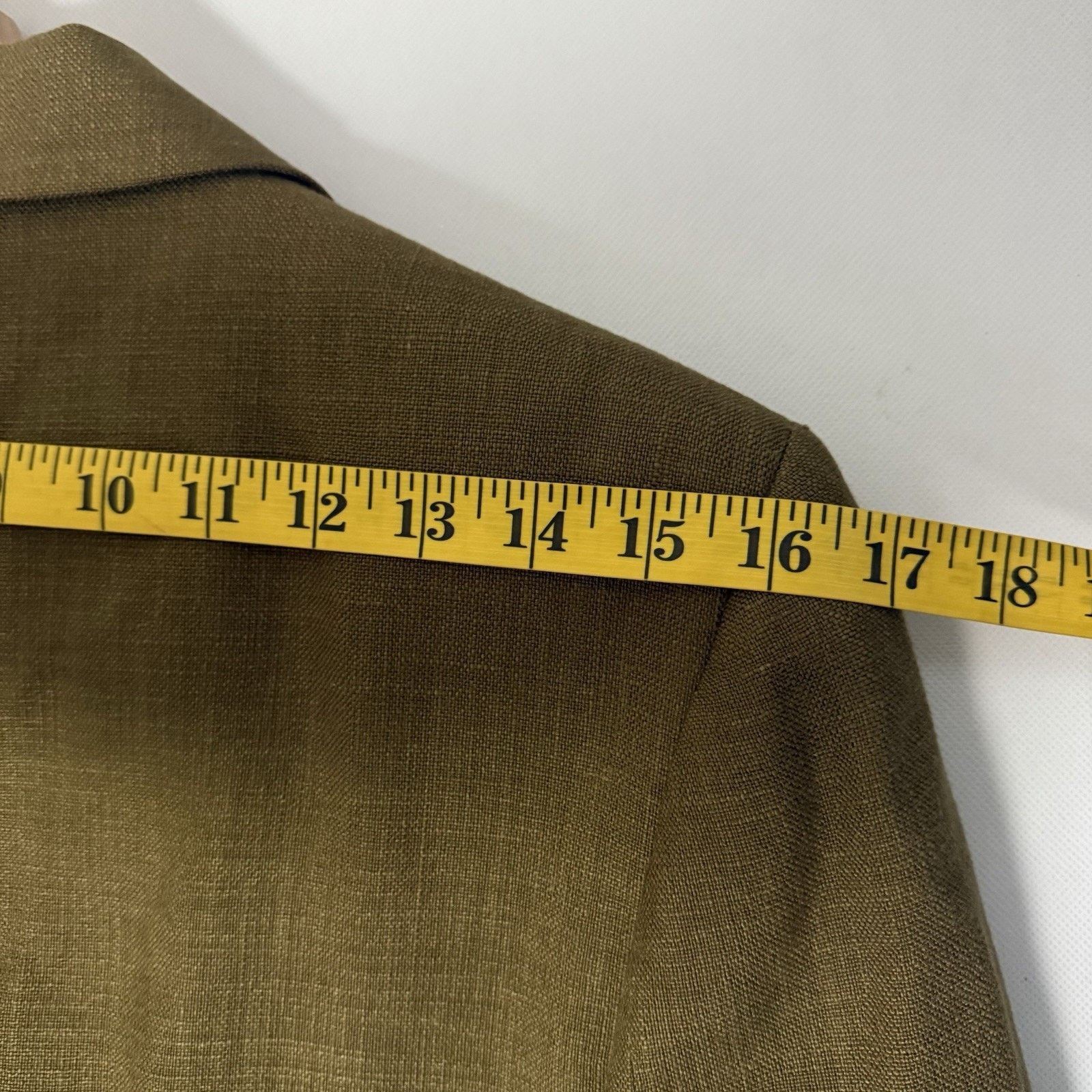 Lands' End Lands’ End Linen Blend Blazer Green Career Office Classic Size M / US 6-8 / IT 42-44 - 8 Thumbnail