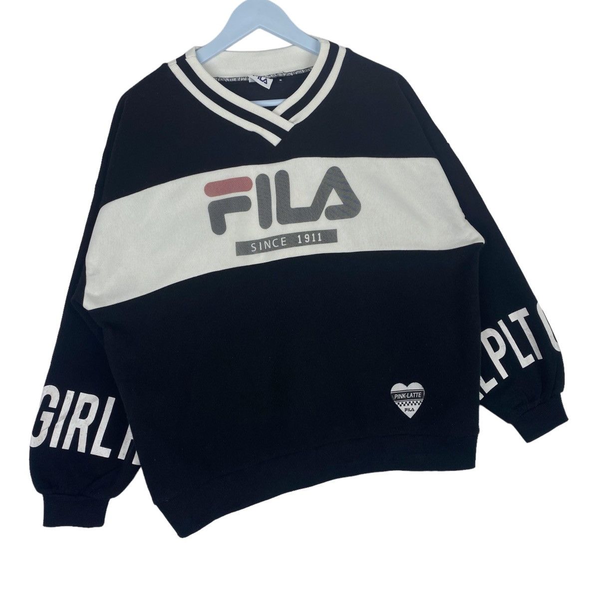 Fila Fila Pink Latte V Neck Sweatshirt Pullover Jumper Size US M / EU 48-50 / 2 - 4 Thumbnail
