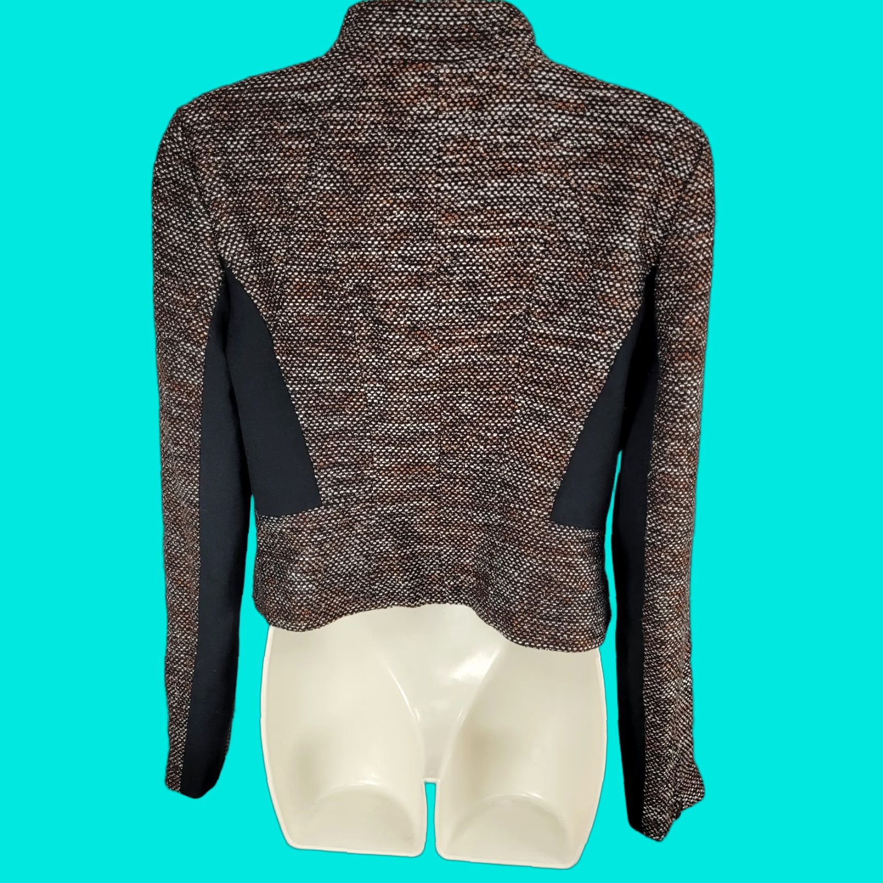 Ann Taylor Ann Taylor Jacket Womens Size 6 Brown Textured Zipped Pockets Lightweight Short Sleeve Business Casual Travel Size M / US 6-8 / IT 42-44 - 1 Thumbnail