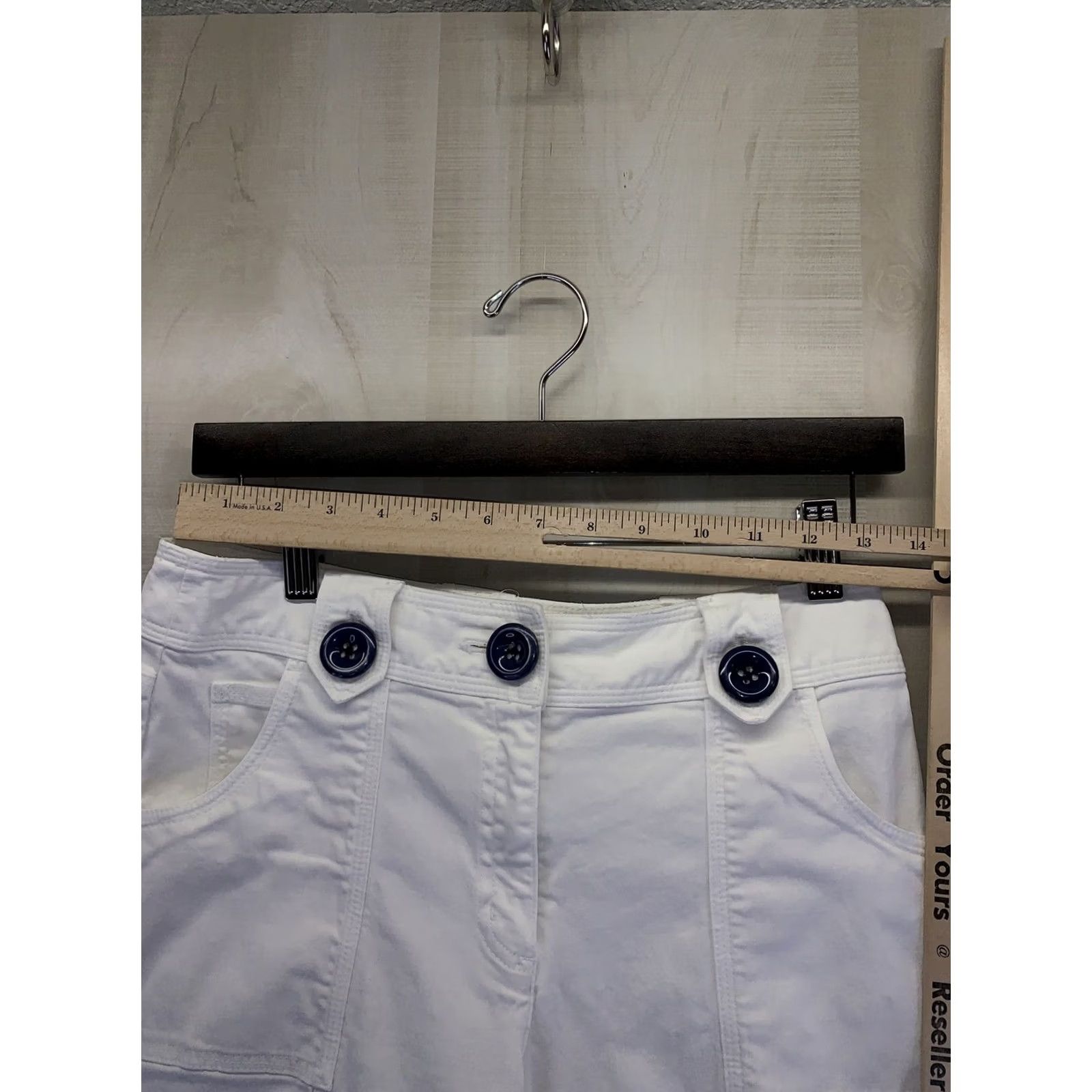 Talbots Talbots Petites White Capri Pedal Pusher Pants Womens Sz 4-6304 Capris Pants Petite White Talbots 4P Womens Size 27" / US 4 / IT 40 - 2 Thumbnail