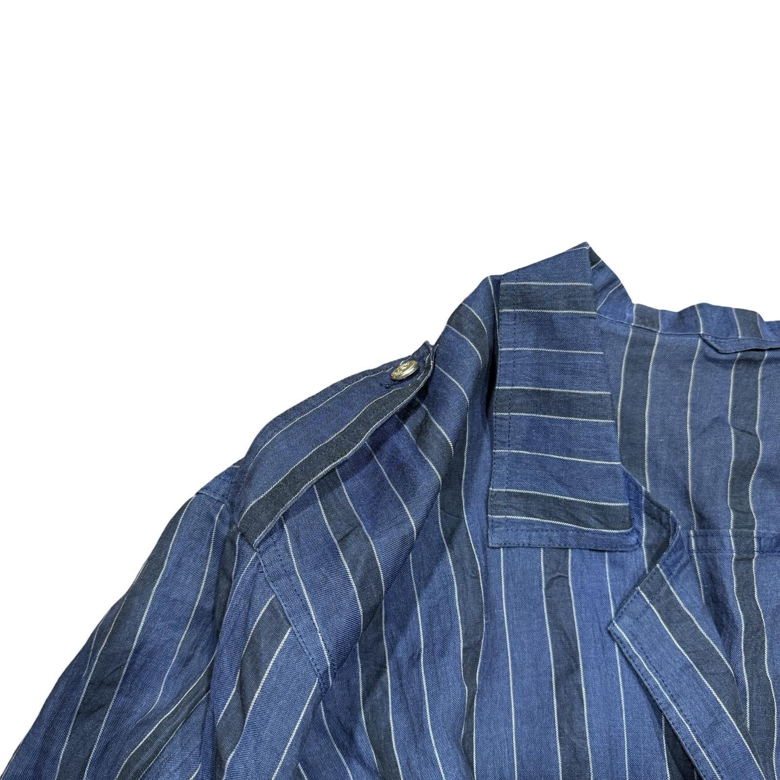 Celine Vintage Celine Striped Lightweight Overcoat Blazer Size 42R - 7 Thumbnail