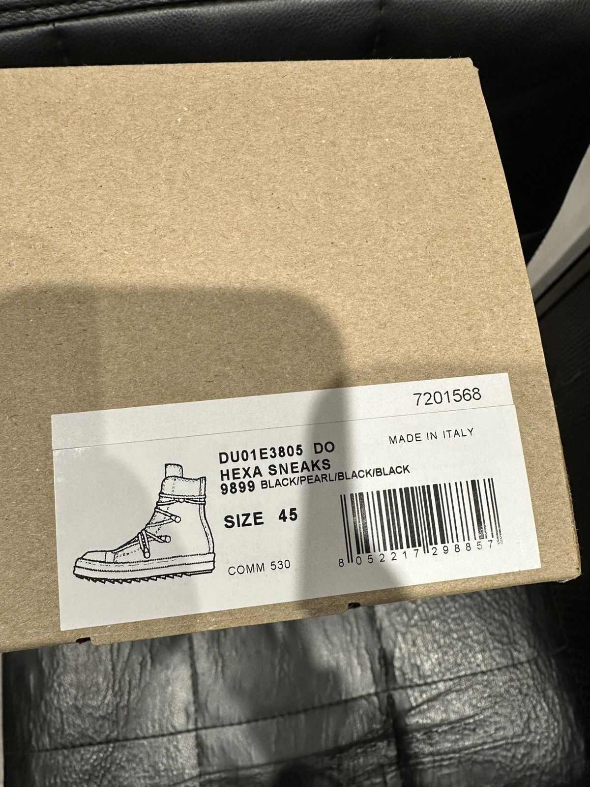 Rick Owens Drkshdw RICK OWENS DRKSHDW Lido Hexa Sneaker Black Pearl Size US 12 / EU 45 - 8 Thumbnail