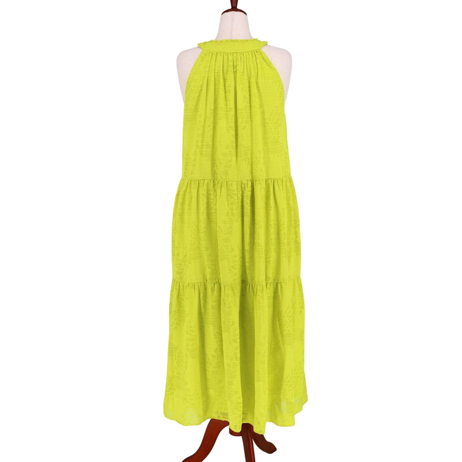 The Unbranded Brand Donna Morgan Women Yellow Halter Tiered Maxi Dress Size 16 Size XXL / US 16-18 / IT 52-54 - 7 Thumbnail