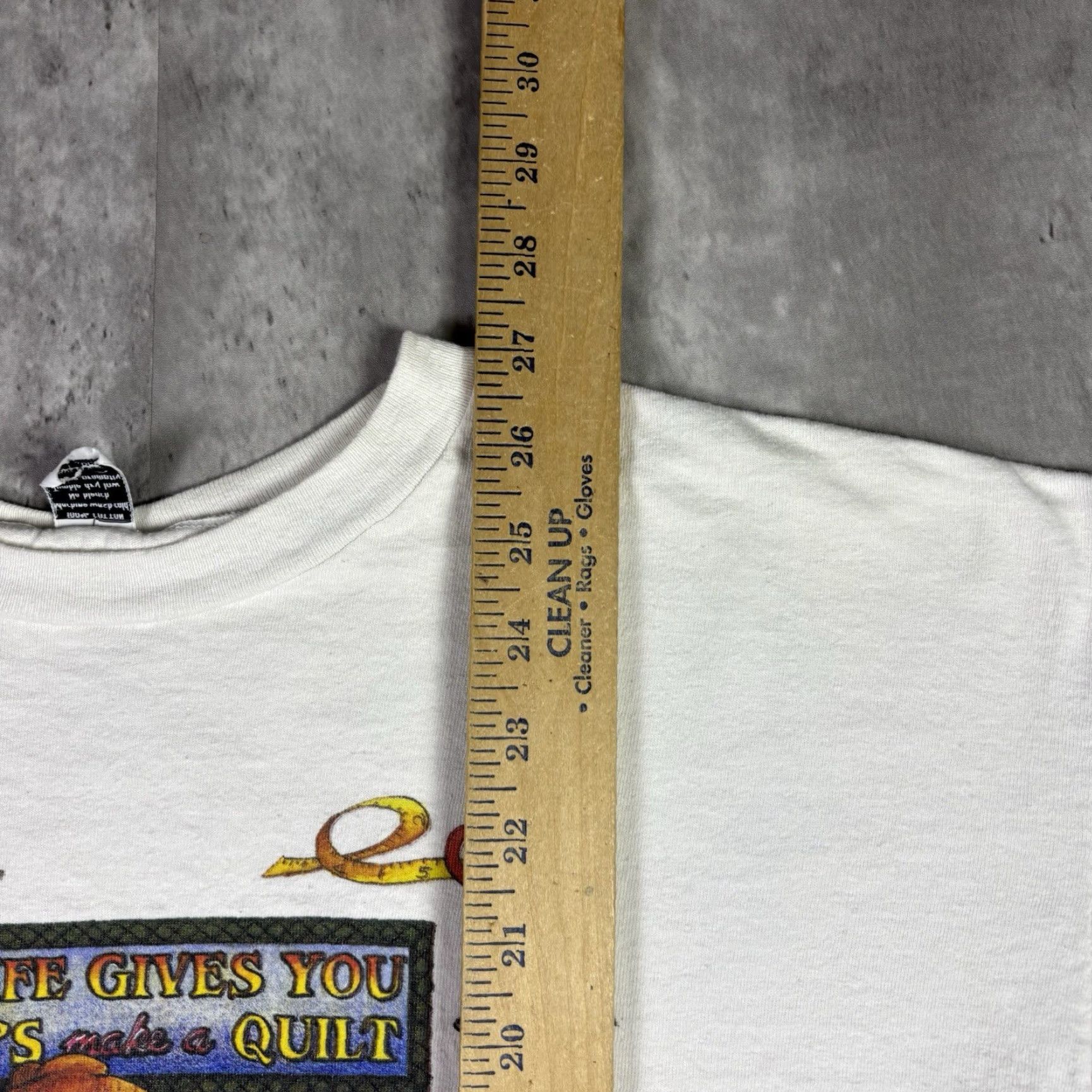 Vintage VINTAGE Women’s Knitting Art T Shirt 90s Single Stitch XL White Cotton Graphic Print Crew Neck Short Sleeve Size XL / US 12-14 / IT 48-50 - 4 Thumbnail