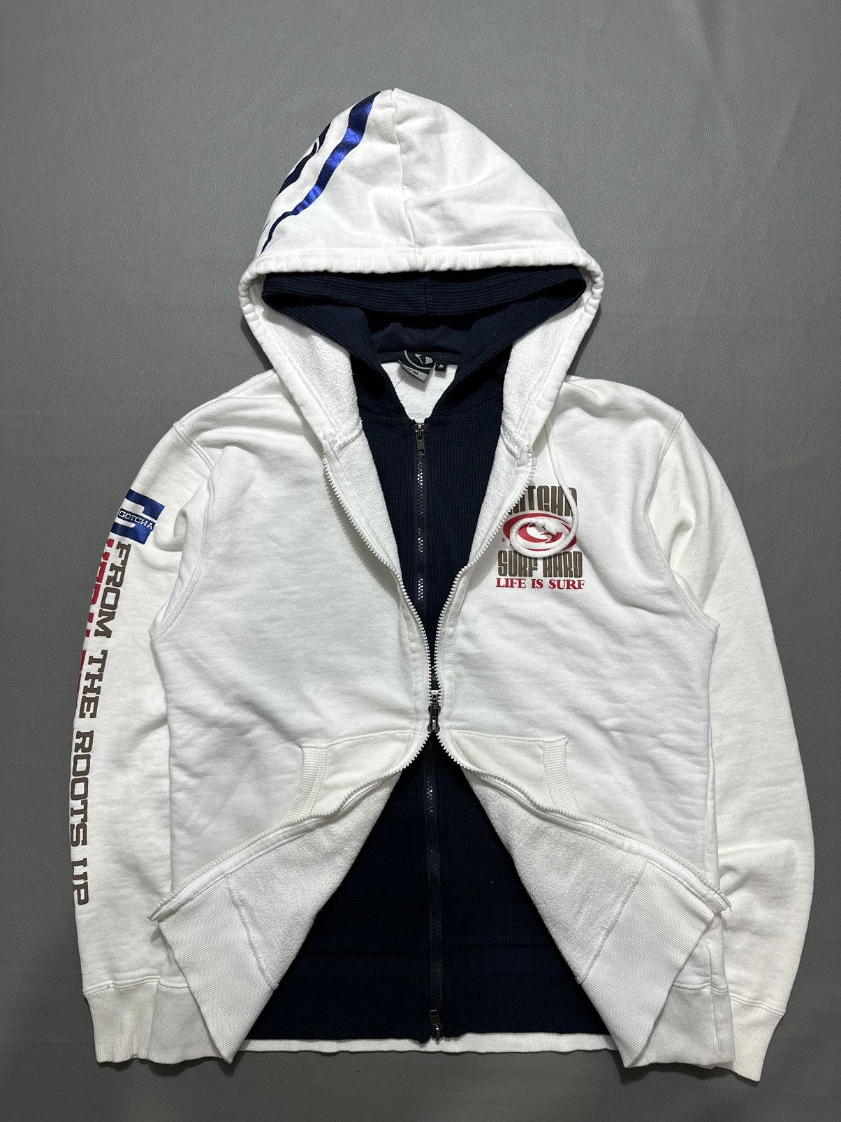 Beauty Beast GOTCHA DOUBLE LAYER THERMAL ZIP DOUBLE HOODIE SURFSTYLE POEM Size US M / EU 48-50 / 2 - 9 Thumbnail