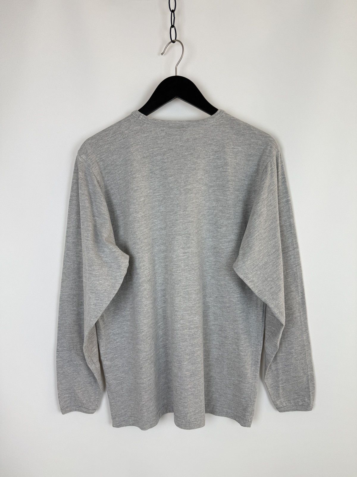 Nike 1990’s Vintage Nike Gray Mini Swoosh V-Neck Boxy Long Sleeve Size US M / EU 48-50 / 2 - 5 Thumbnail