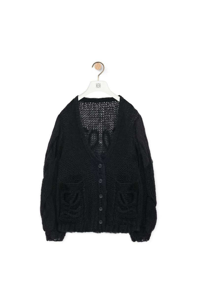 Loewe o1in1g0426 Anagram Cardigan in Black Size S / US 4 / IT 40 - 1 Thumbnail